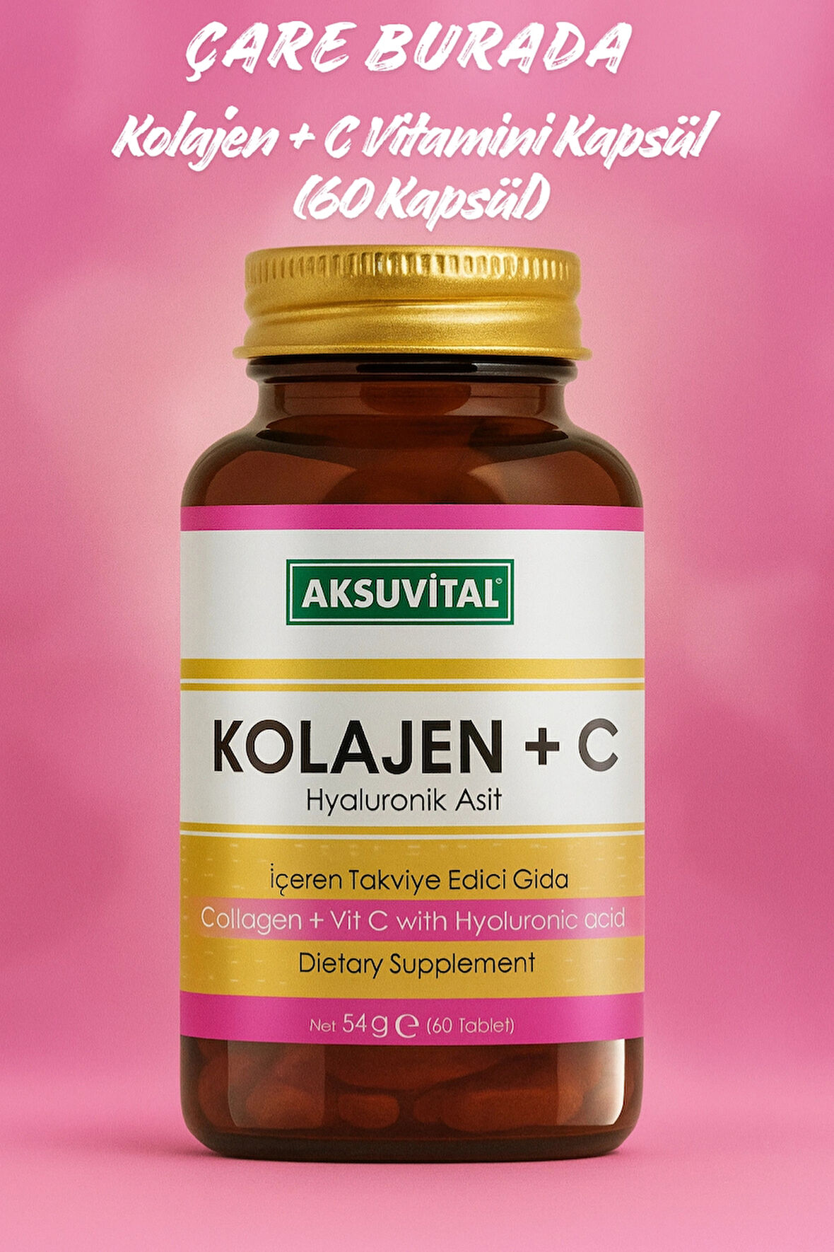 Kolajen + C Vitamini + Hyaluronik Asit Kapsül (60 Kapsül)