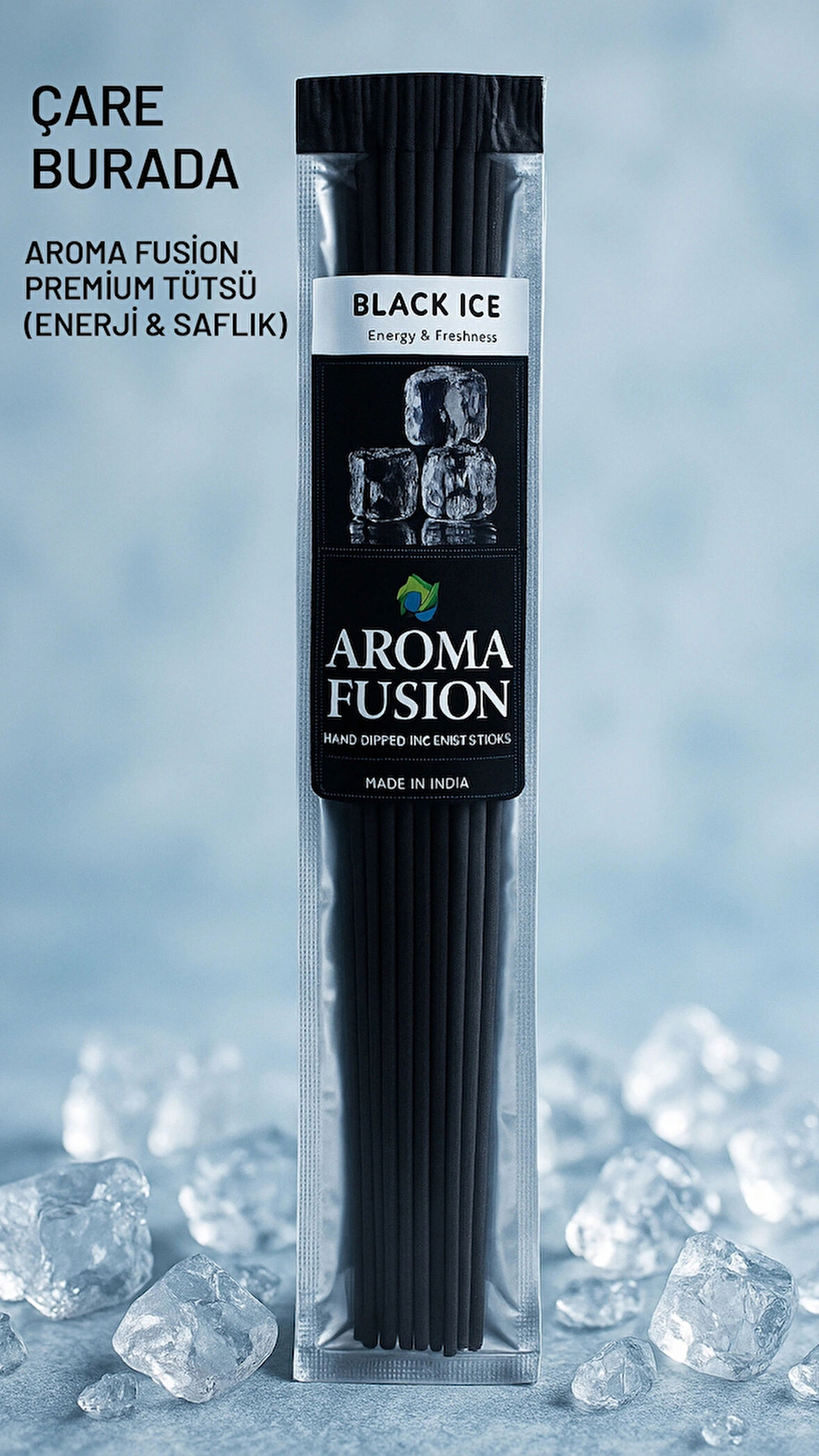 Aroma Fusion Black Ice Tütsü - Premium Tütsü × 15 Adet (Enerji & Saflık)