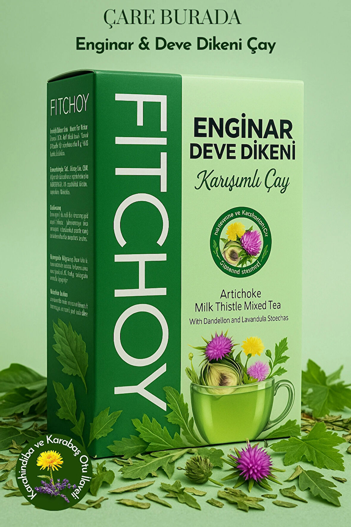 Fitchoy - Enginar & Deve Dikeni Çay 90 gr x 45 Adet (Karabaş Otu ve Karahindiba İlaveli)