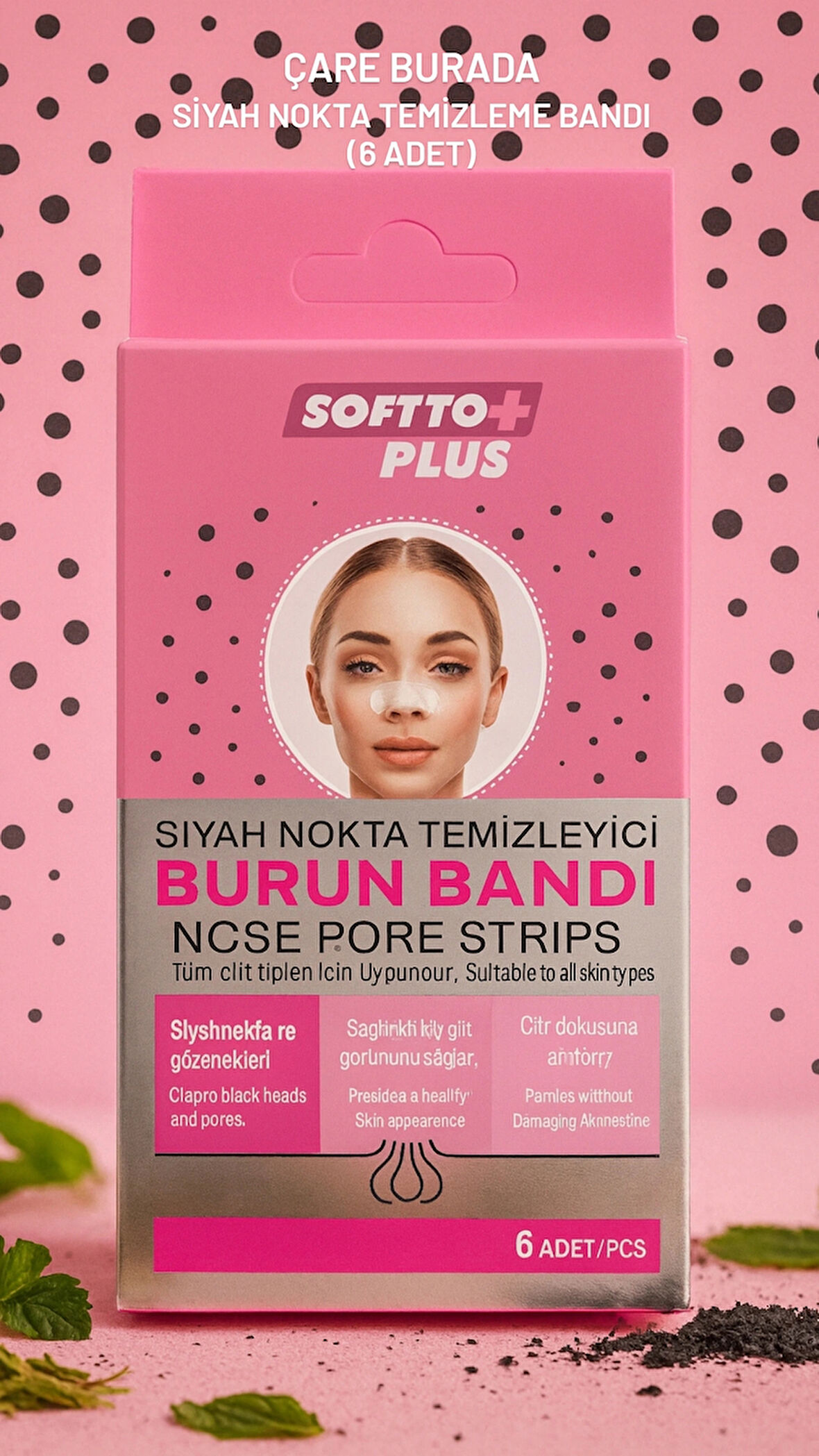 Siyah Nokta Temizleyici Burun Bandı (×6 Adet)