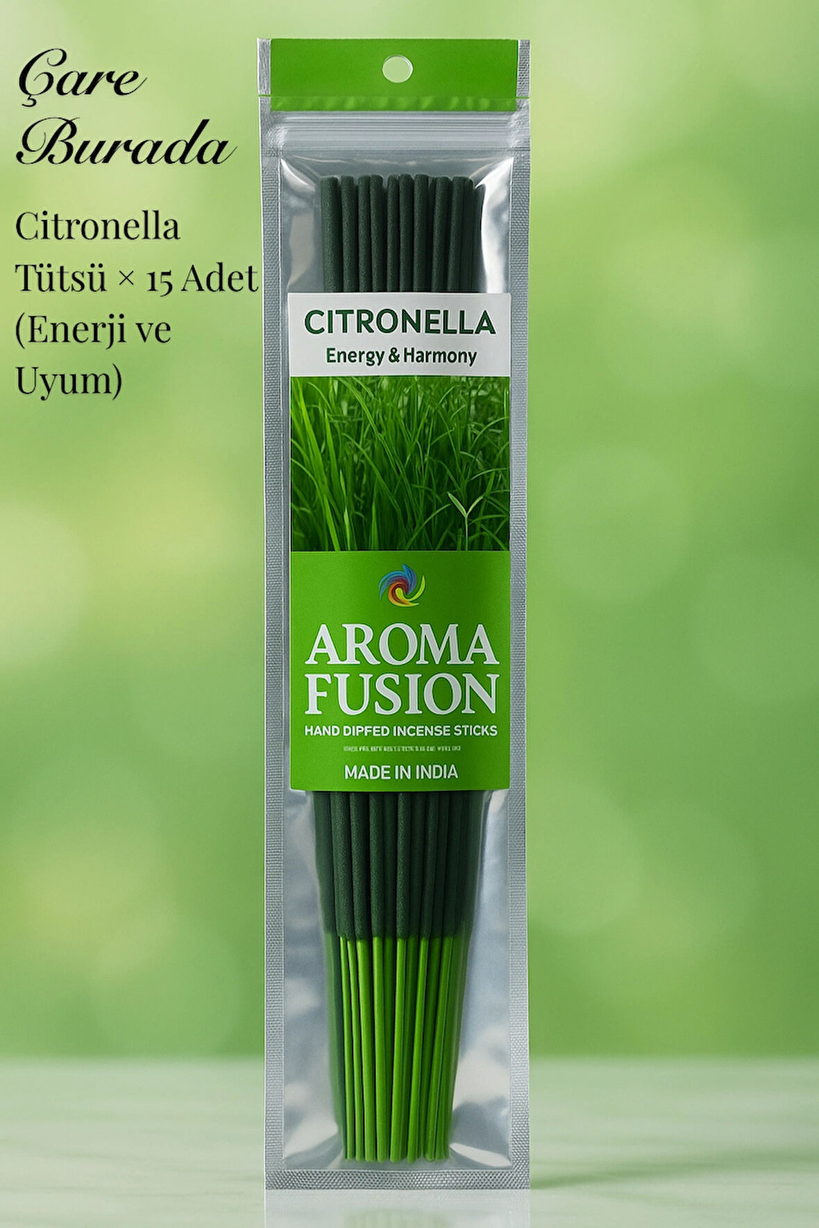 Aroma Fusion Citronella Tütsü - Premium Tütsü × 15 Adet (Sivrisinek & Kara sinek)