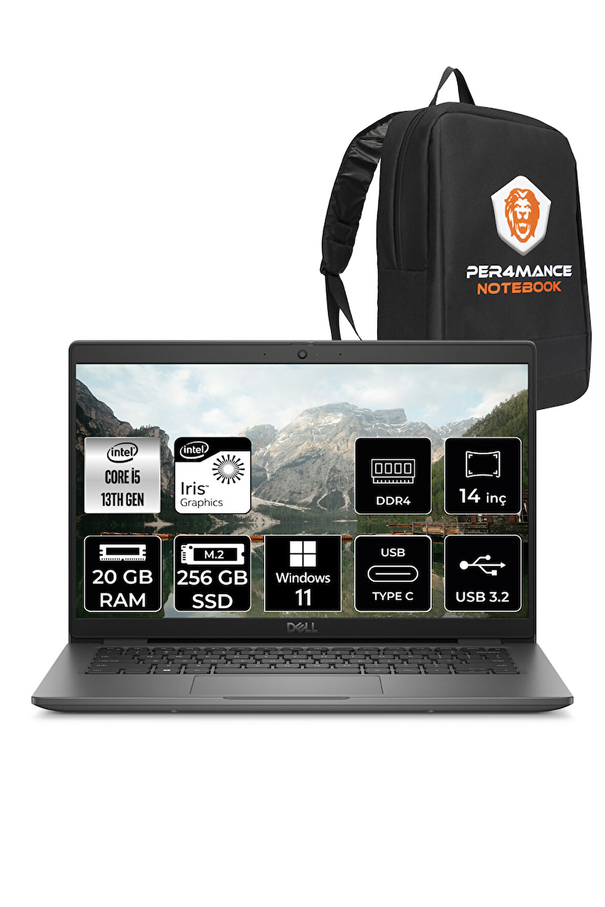 Dell Latitude 3440 i5-1335U 20GB RAM 256GB SSD 14'' FHD W11HOME Dizüstü Bilgisayar & PER4 ÇANTA 