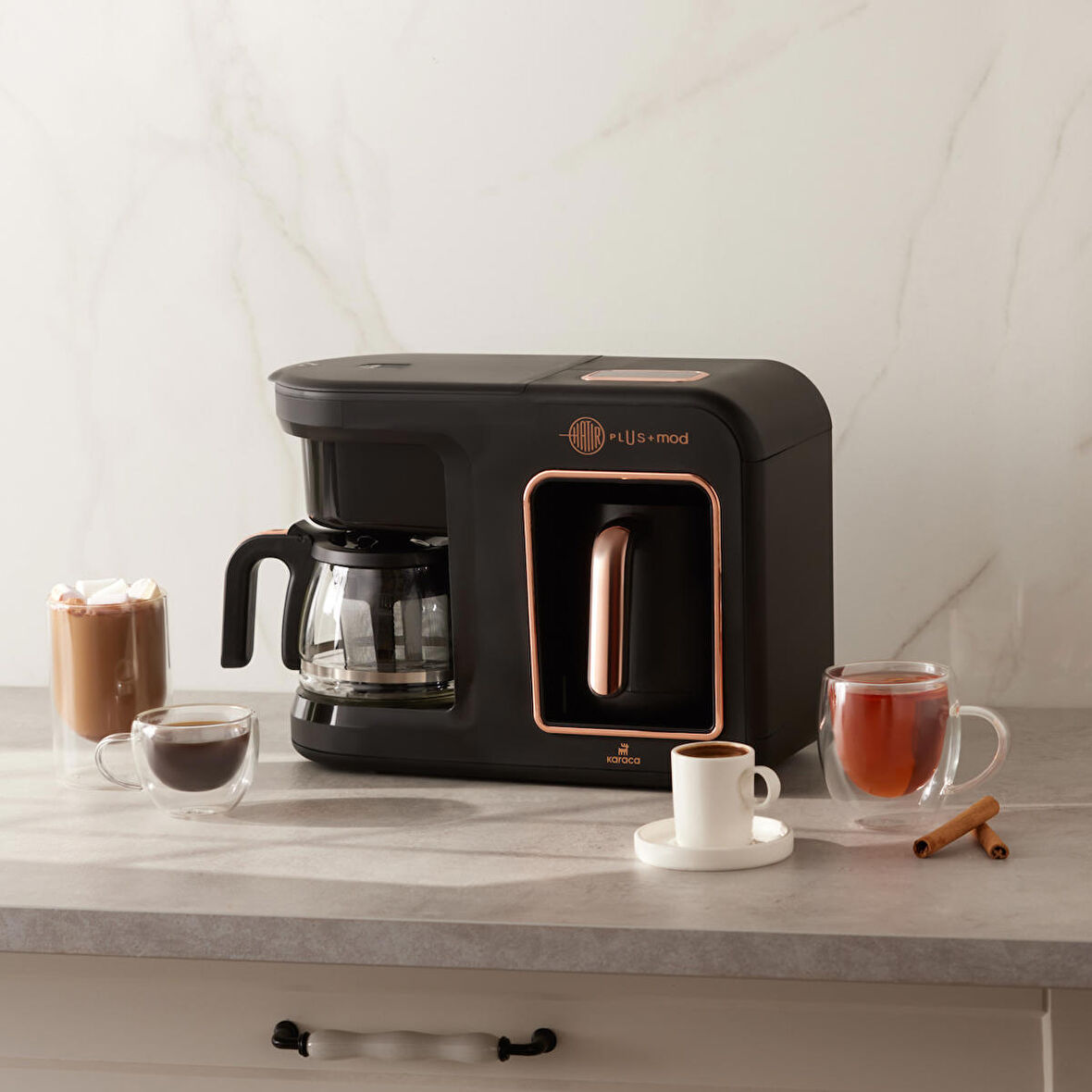 Karaca Hatır Plus Mod 5 In 1 Essentıal Türk Kahve Makinesi Black Copper