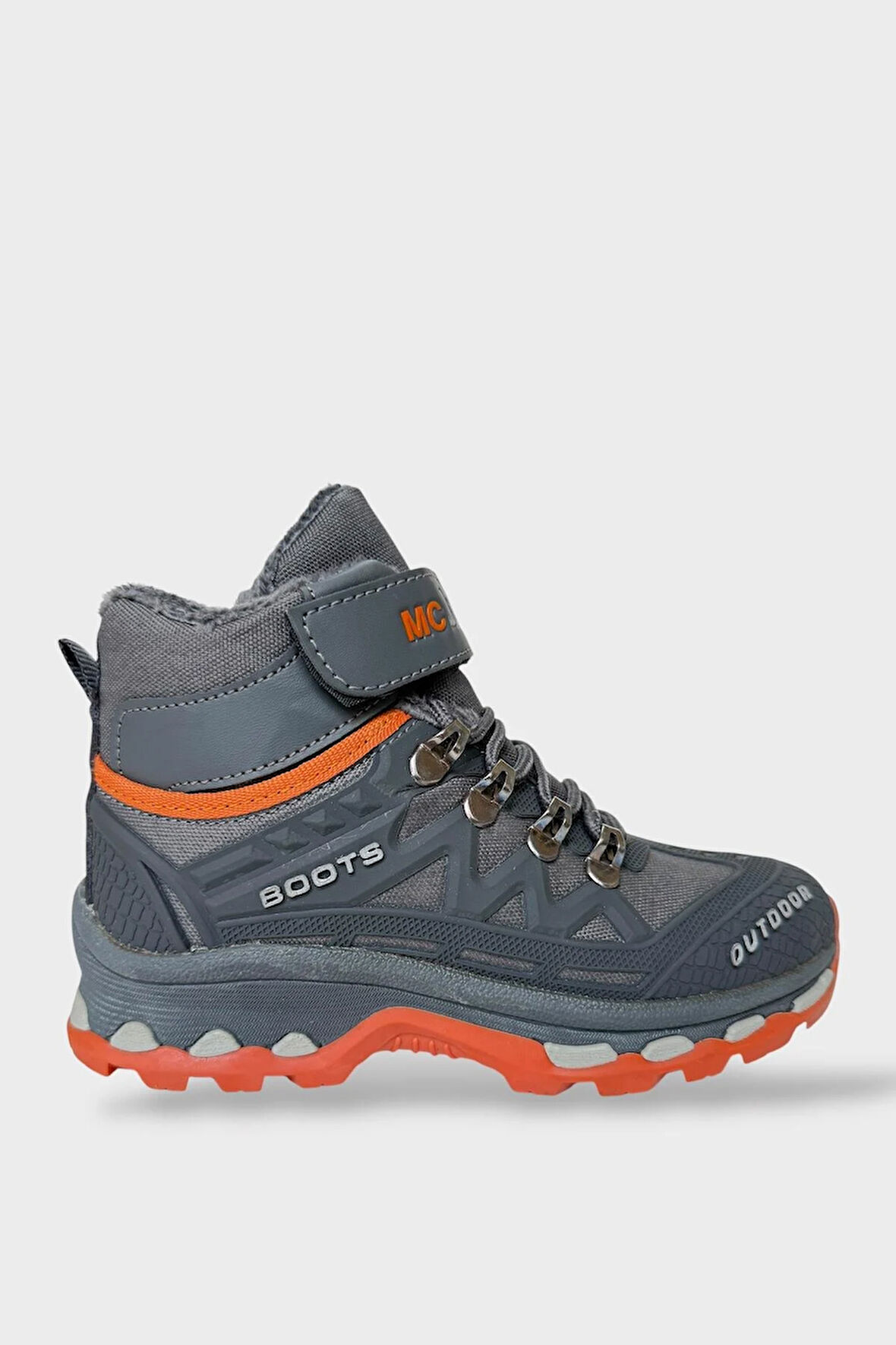 Çocuk İçi Kürklü Fermuarlı Outdoor Bot FÜME - TURUNCU