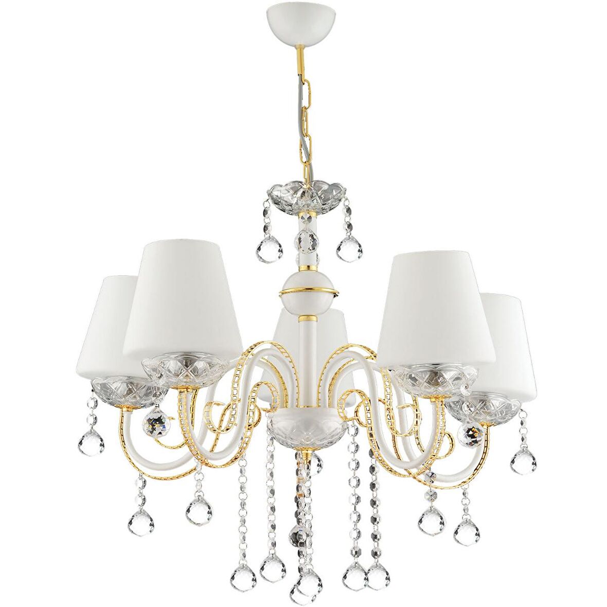 Trendylight Berfin 5 Li Sarı Renkli Taşlı Avize