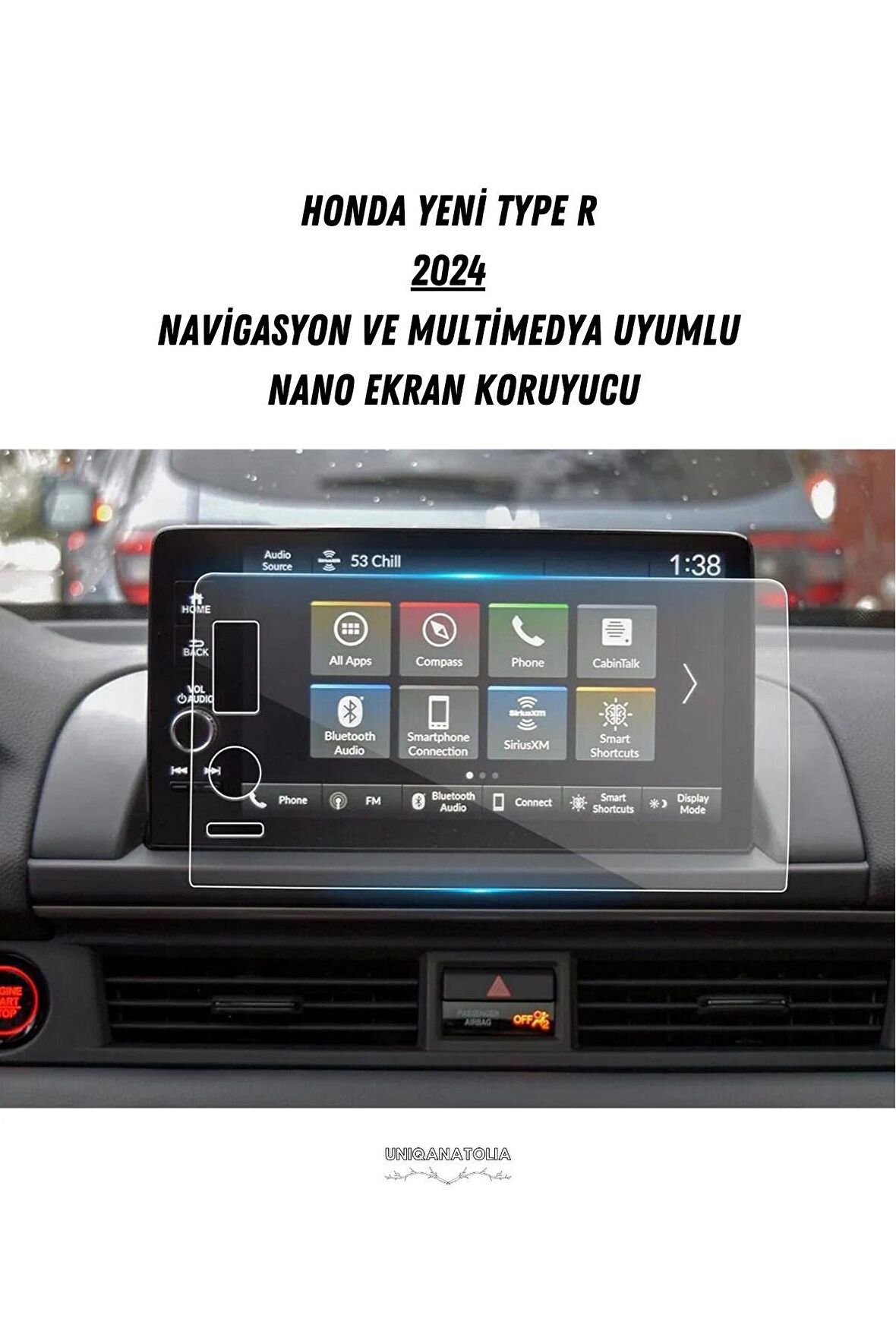 Honda Yeni Type R 2024 Navigasyon ve Multimedya Uyumlu Nano Ekran Koruyucu