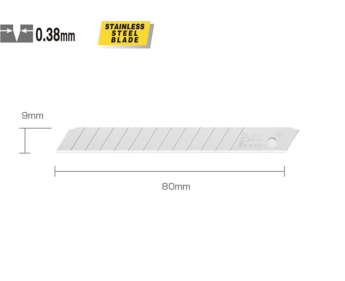 OLFA AB-10S Paslanmaz Dar Maket Bıçağı Yedeği (10 lu)