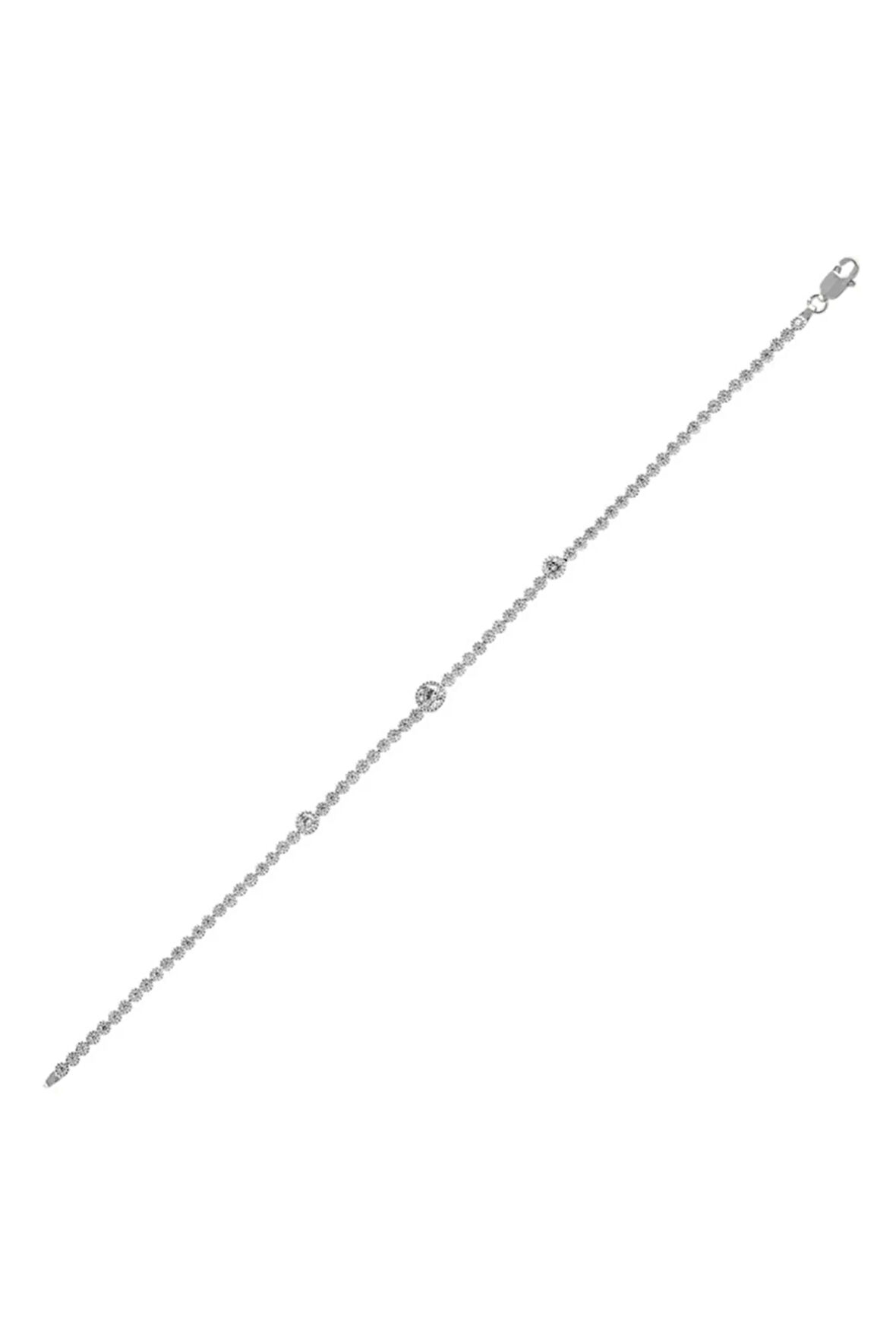 Alyona Zirkon Taşlı Su Yolu Kadın Gümüş Bileklik