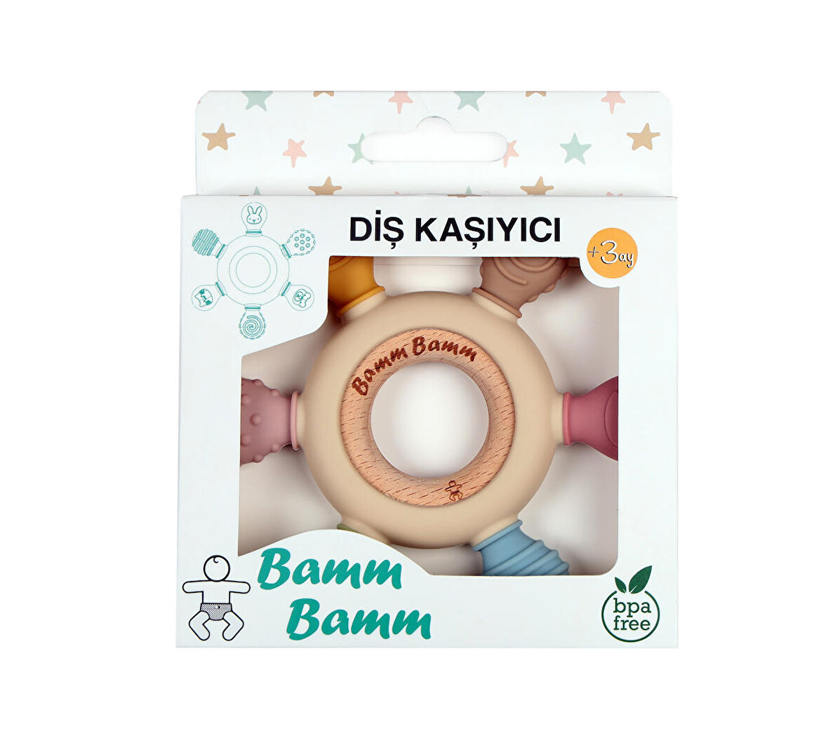 Silikon Bebek Diş Kaşıyıcı Hafif ve Rahat Kavranır