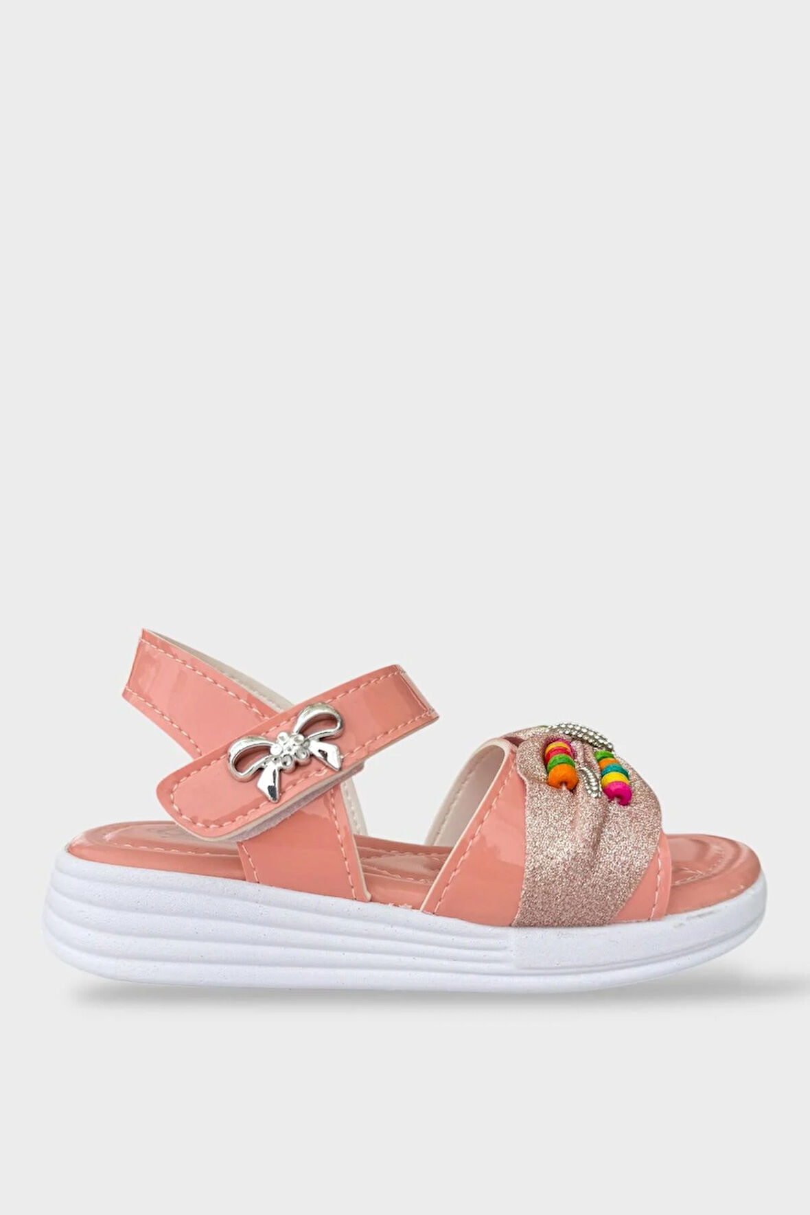 Kız Çocuk Yazlık Düğün Tören Şık Sandalet Ayakkabı PUDRA