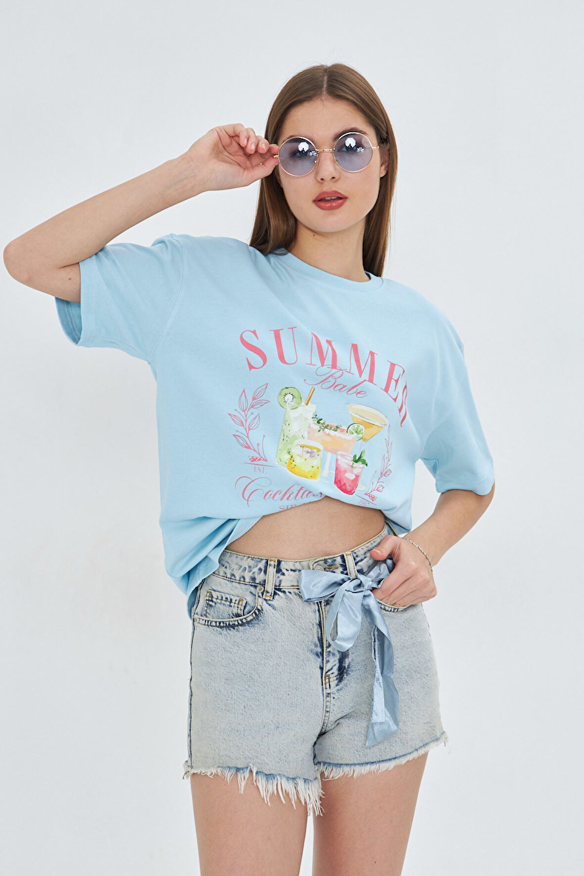 Summer Babe Baskılı %100 Tasarım Kadın Tişört