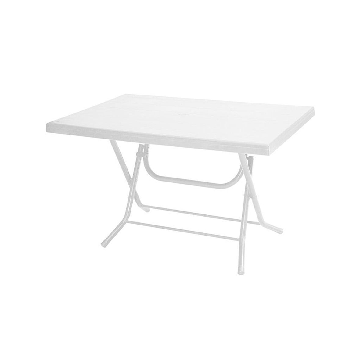 Omnipazar MT-GFM212 Ancora Plastik Dikdörtgen Katlanır Bahçe Balkon Masa 75x120 cm Beyaz