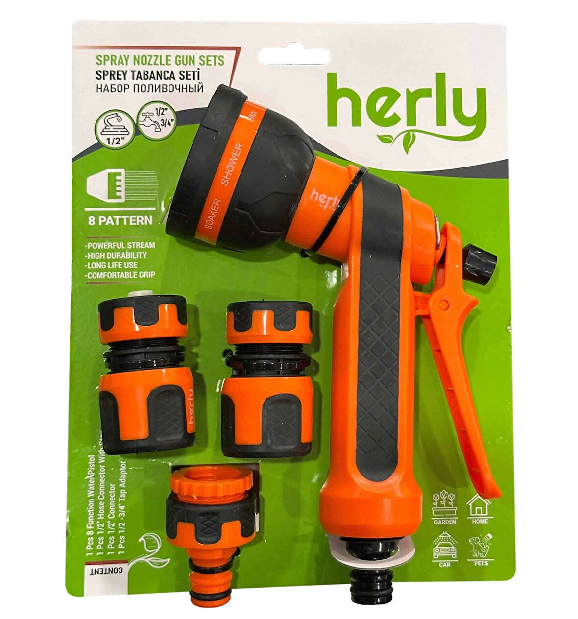 Herly HL2201 Sulama Sprey Tabanca Seti 8 Fonksiyonlu