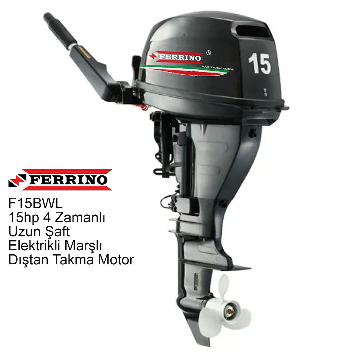 Ferrino 15hp 4 Zamanlı Uzun Şaft Elektrikli Marşlı Dıştan Takma Motor
