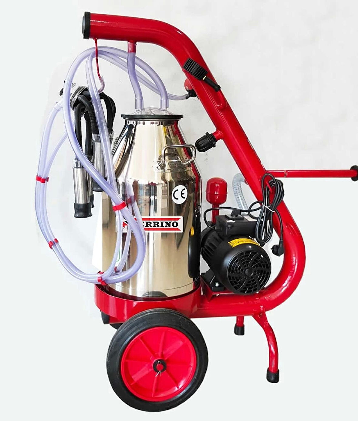 Ferrino Krom Güğüm Süt Sağım Makinesi Tek Sağım Kuru Tip 40Lt