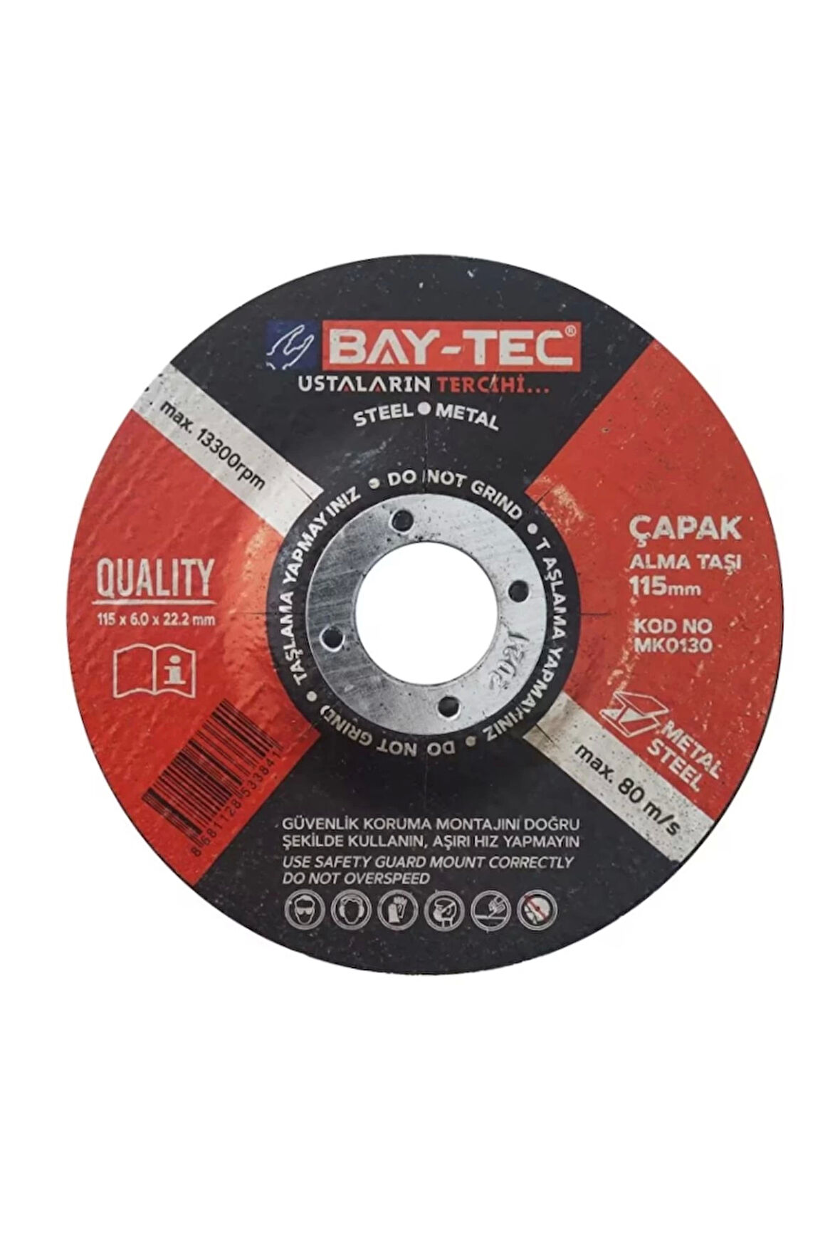 Bay-Tec MK0130 Çapak Alma Taşlama 115X6.4X22 Mm