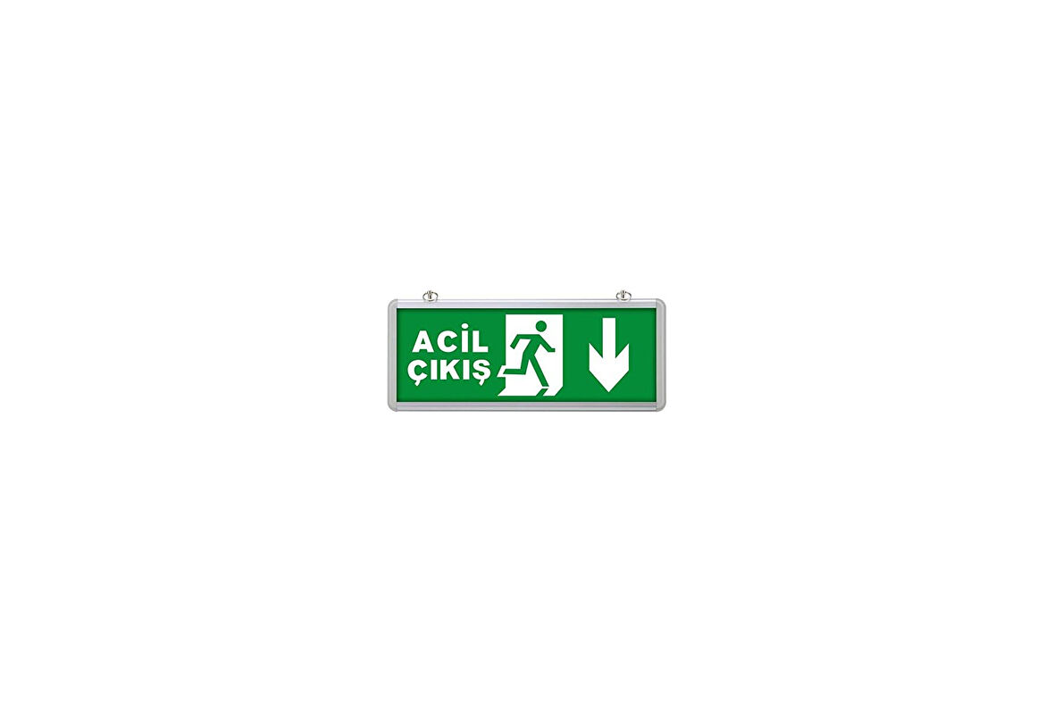 Aşağı - İleri Acil Çıkış Levhası, 3 Saat Şarjlı, Elektrikle Çalışır, 3 Watt Ledli EXIT Çıkış Levhası