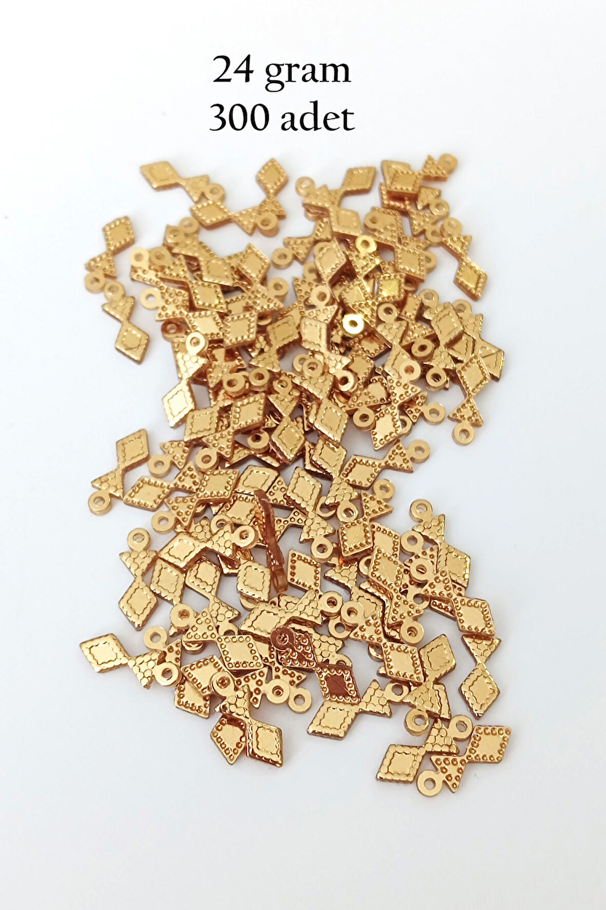 Oya Abiye Bileklik Kolye Pleksi Metalik Plastik Pul Altın Renk 24 gram 300 adet - BNC536