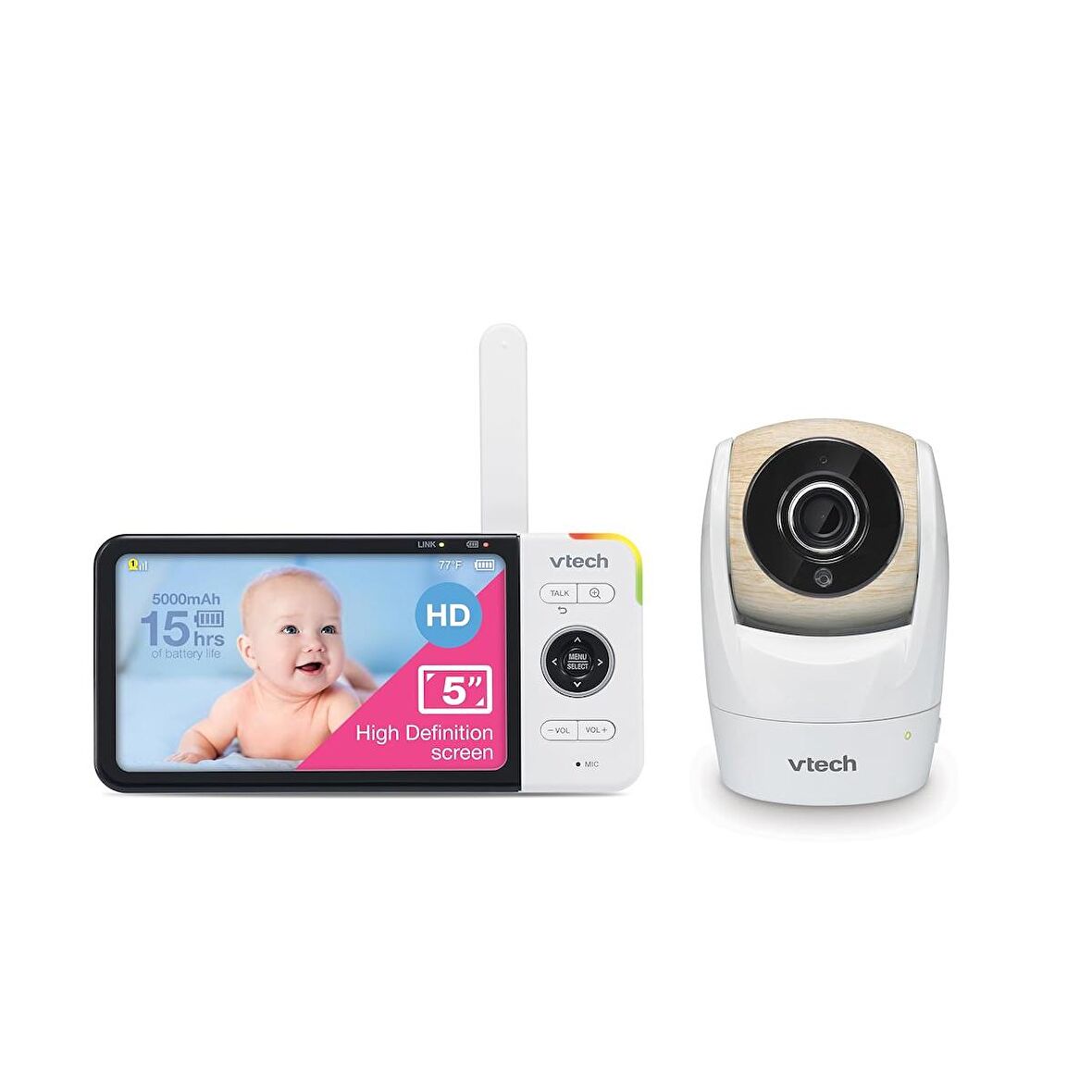 VTech VM928HD Pil Destekli Bebek Monitörü - 15 Saat Video Yayını - 5 Inc