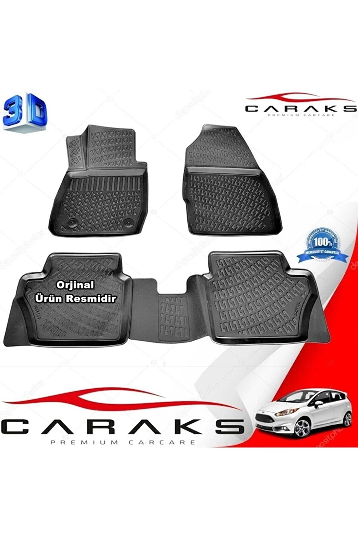 Ford Fiesta 3d Paspas Havuzlu Hb 2009-2017 Arası Siyah 4 Prç.
