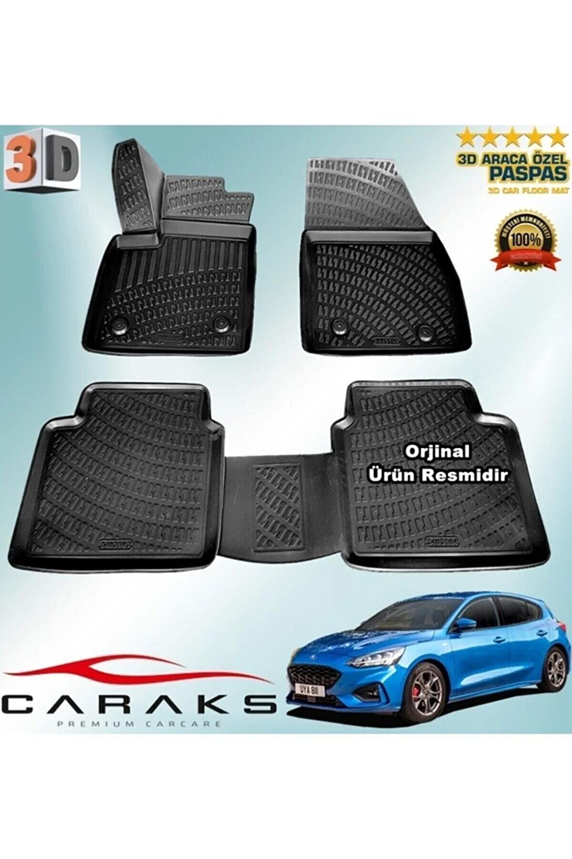 Ford Focus 5 3d Paspas Havuzlu Hb 2018 Sonrası Son Kasa Siyah 4 Prç.