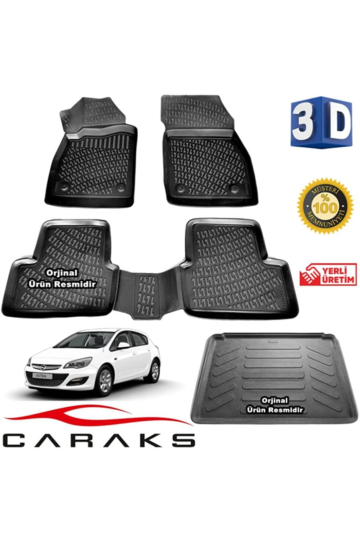 Opel Astra J Hb 3d Havuzlu Paspas + Bagaj Havuzu 2012-2018 Arası Marka