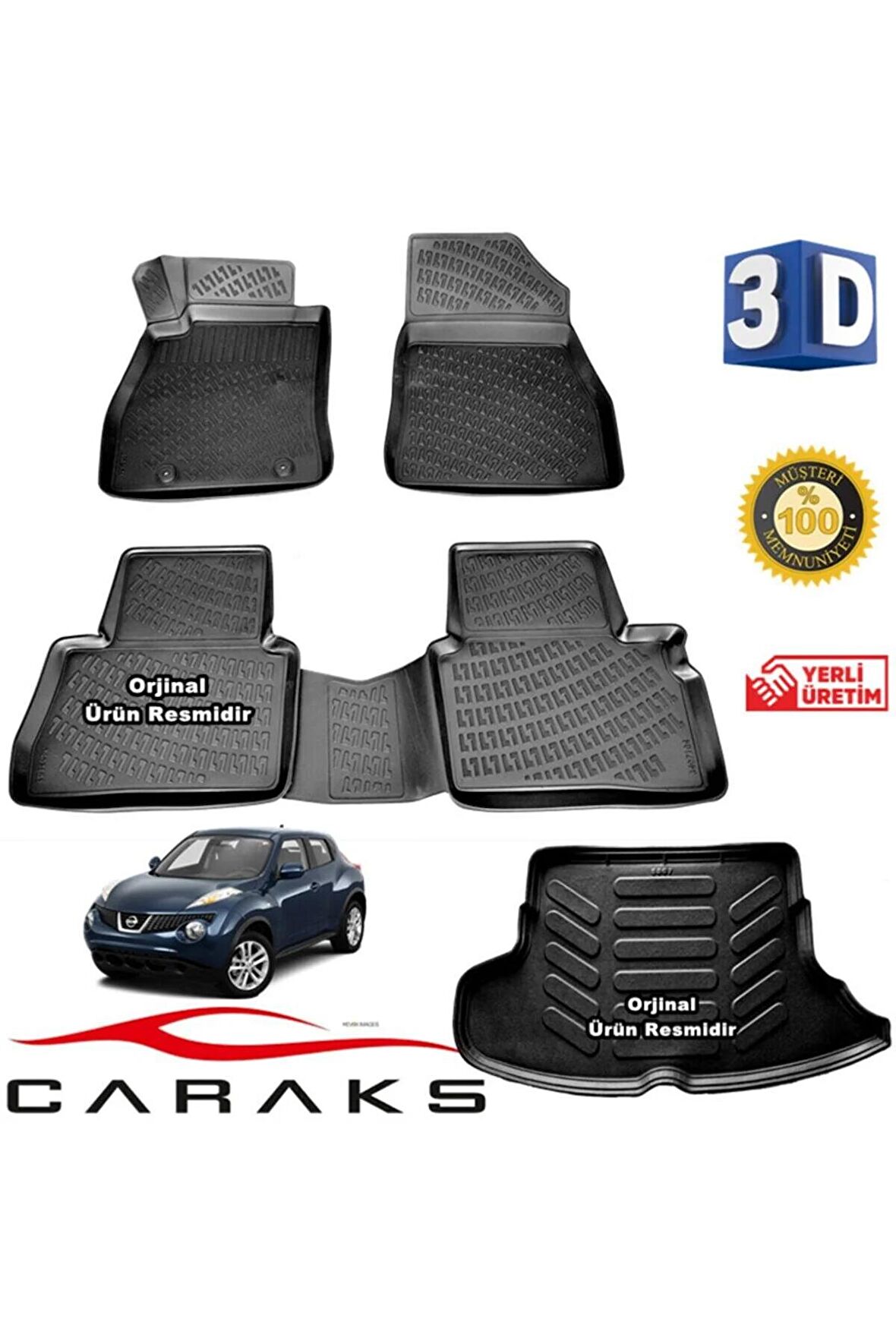 Nissan Juke 3d Havuzlu Paspas + 3d Bagaj Havuzu 2010-2014 Arası Marka
