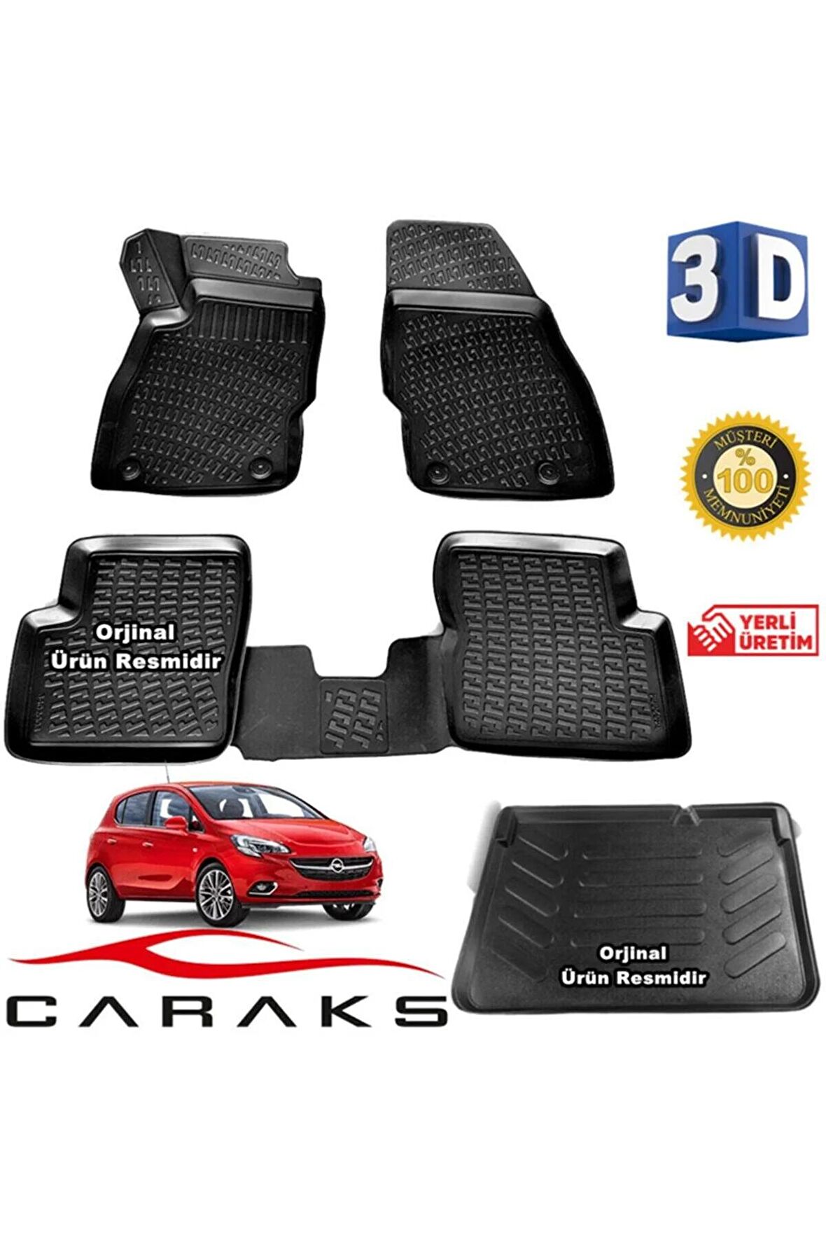 Opel Corsa E 3d Havuzlu Paspas + 3d Bagaj Havuzu 2015-2020 Arası Marka