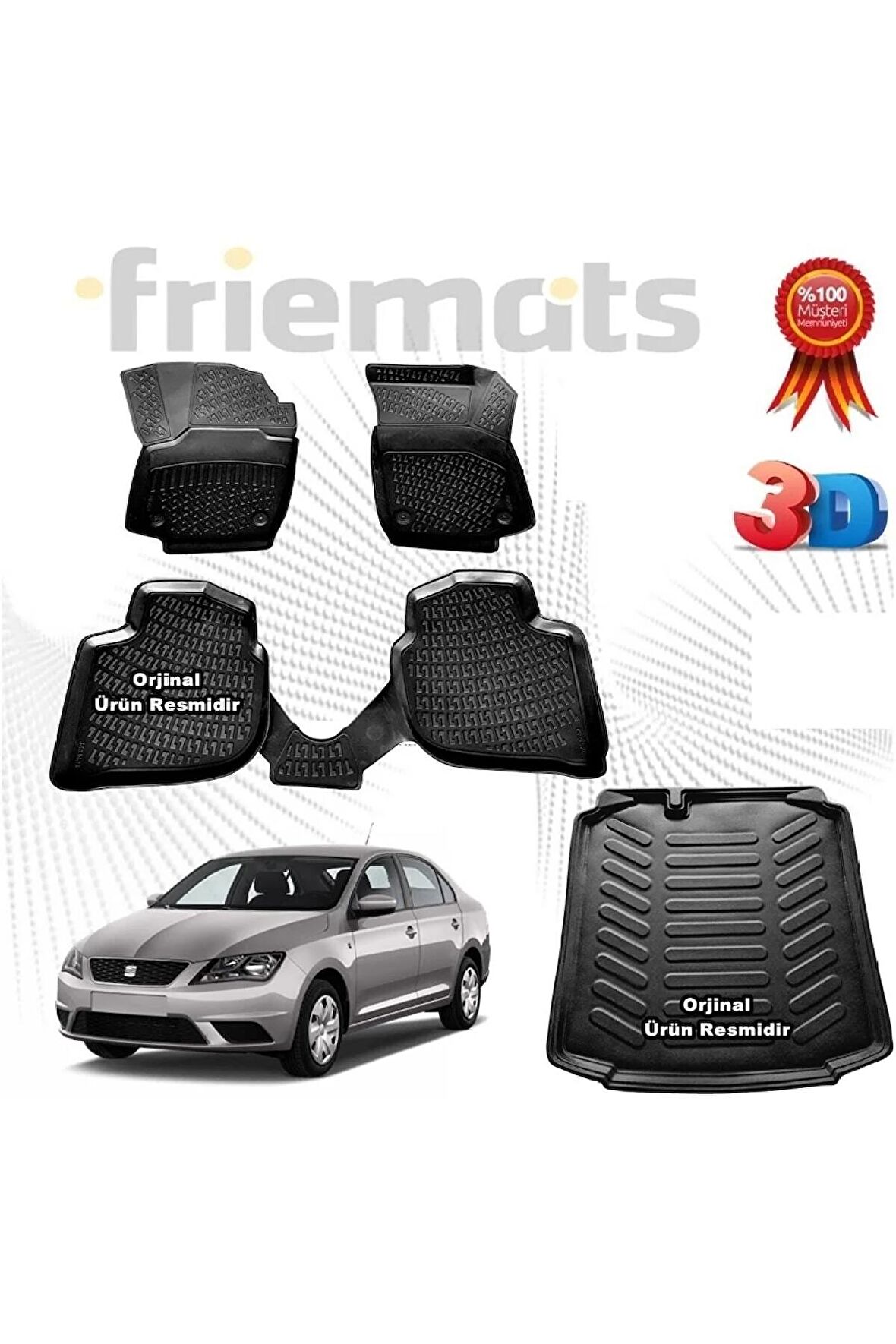 Seat Toledo 3d Havuzlu Paspas + 3d Bagaj Havuzu 2013-2020 Arası