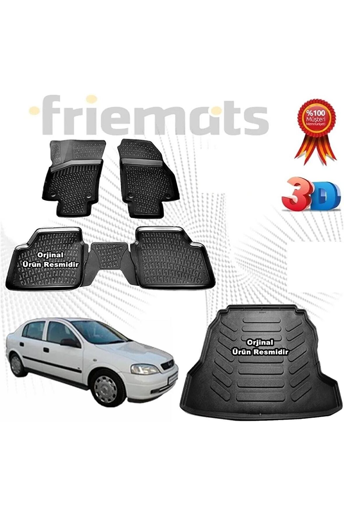 Opel Astra G Sedan 3d Havuzlu Paspas + 3d Bagaj Havuzu 1998-2009 Arası