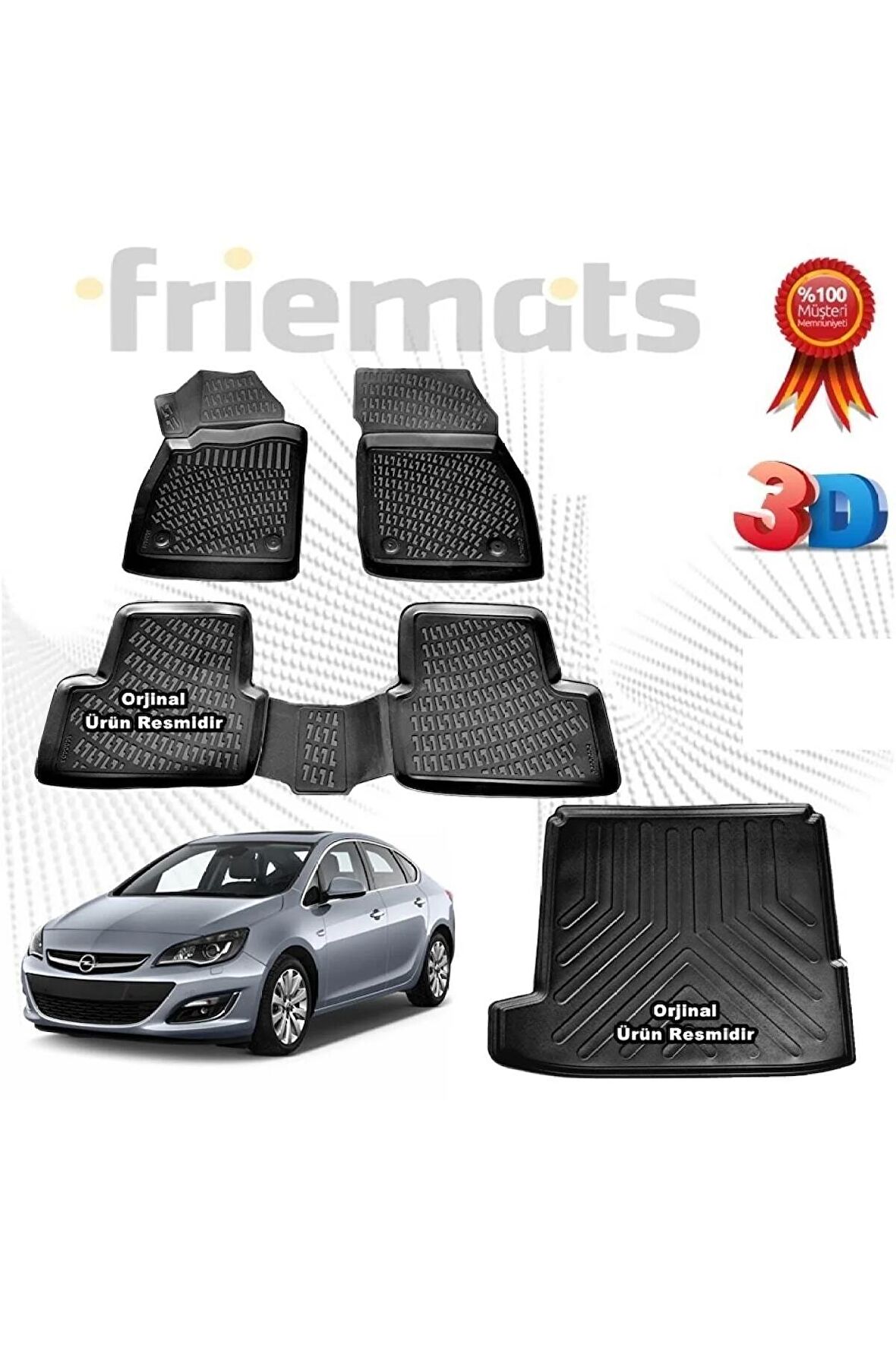 Opel Astra J Sedan 3d Havuzlu Paspas + 3d Bagaj Havuzu 2019 Sonrası