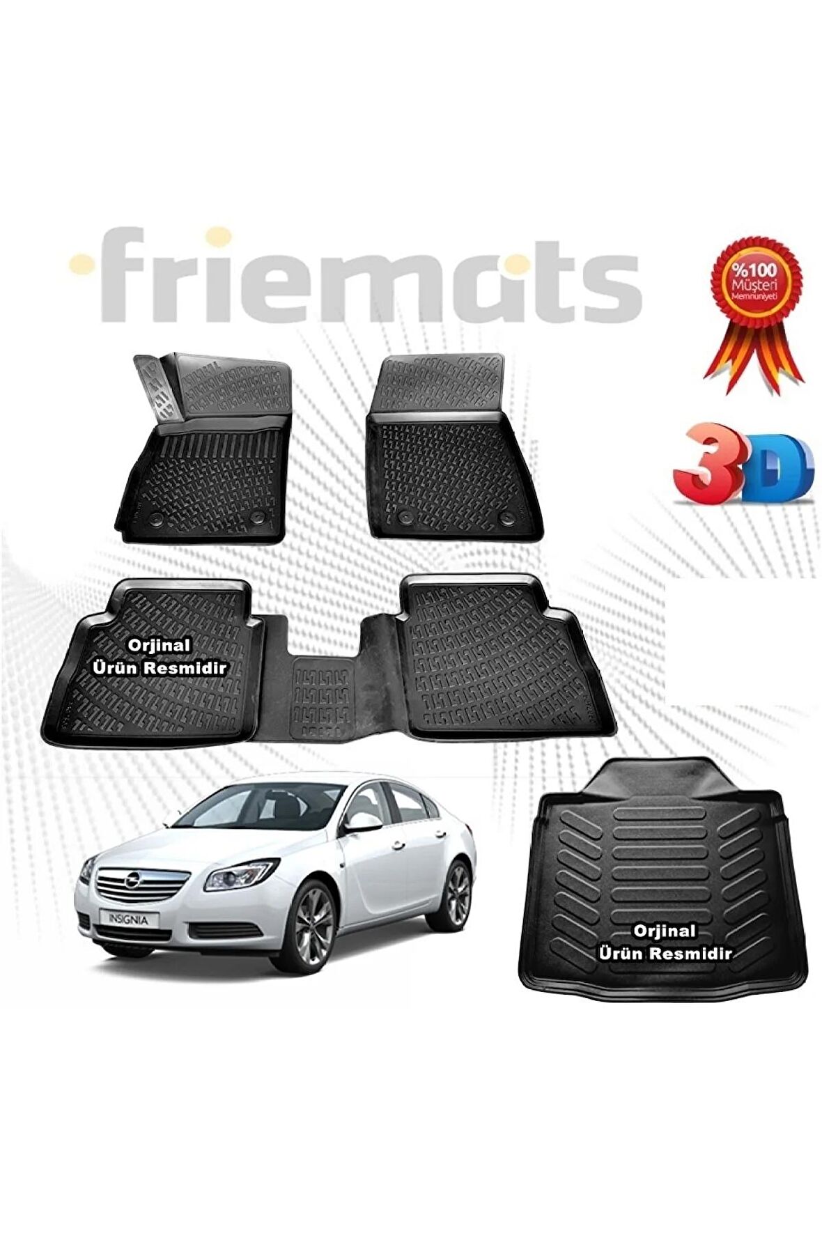 Opel Insignia 3d Havuzlu Paspas + 3d Bagaj Havuzu 2008-2016 Arası