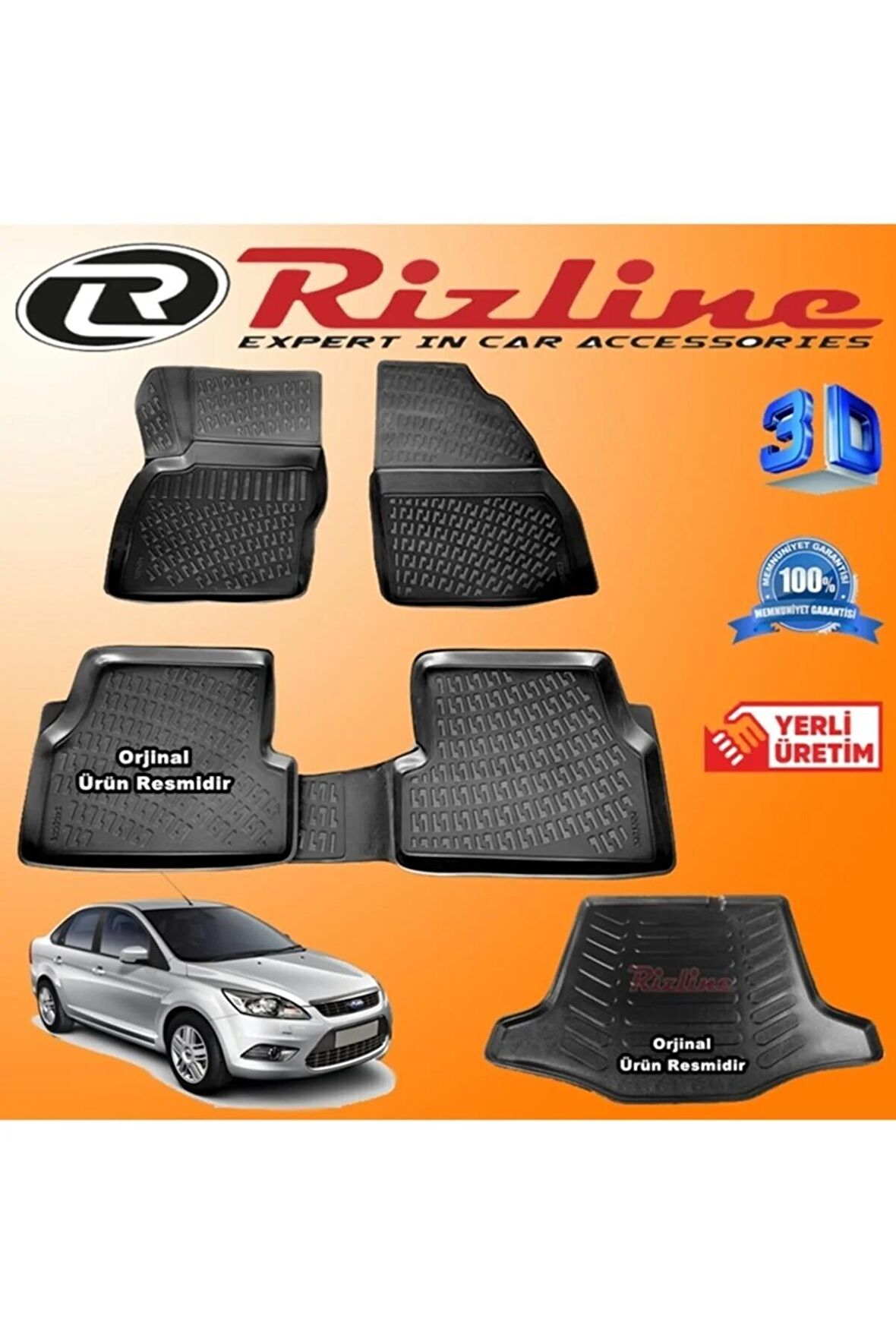 Ford Focus 2 3d Paspas + 3d Bagaj Havuzu Sedan 2005-2011 Arası Siyah Set