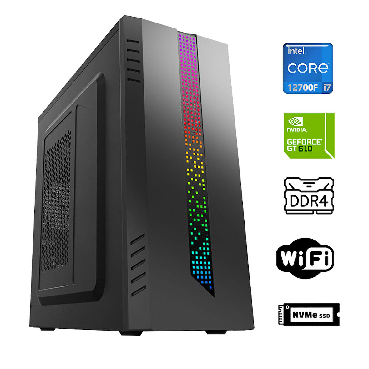 Xaser Xsr912 i7 12700F 16GB Ram 512GB M.2 NVMe SSD 2GB GT610 Masaüstü Ofis Bilgisayarı