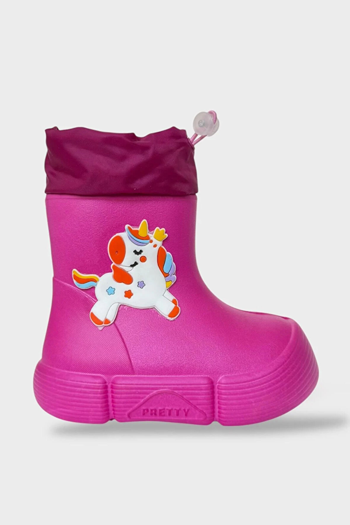 Çocuk Kışlık Su Geçirmez Yağmur Botu FUŞYA
