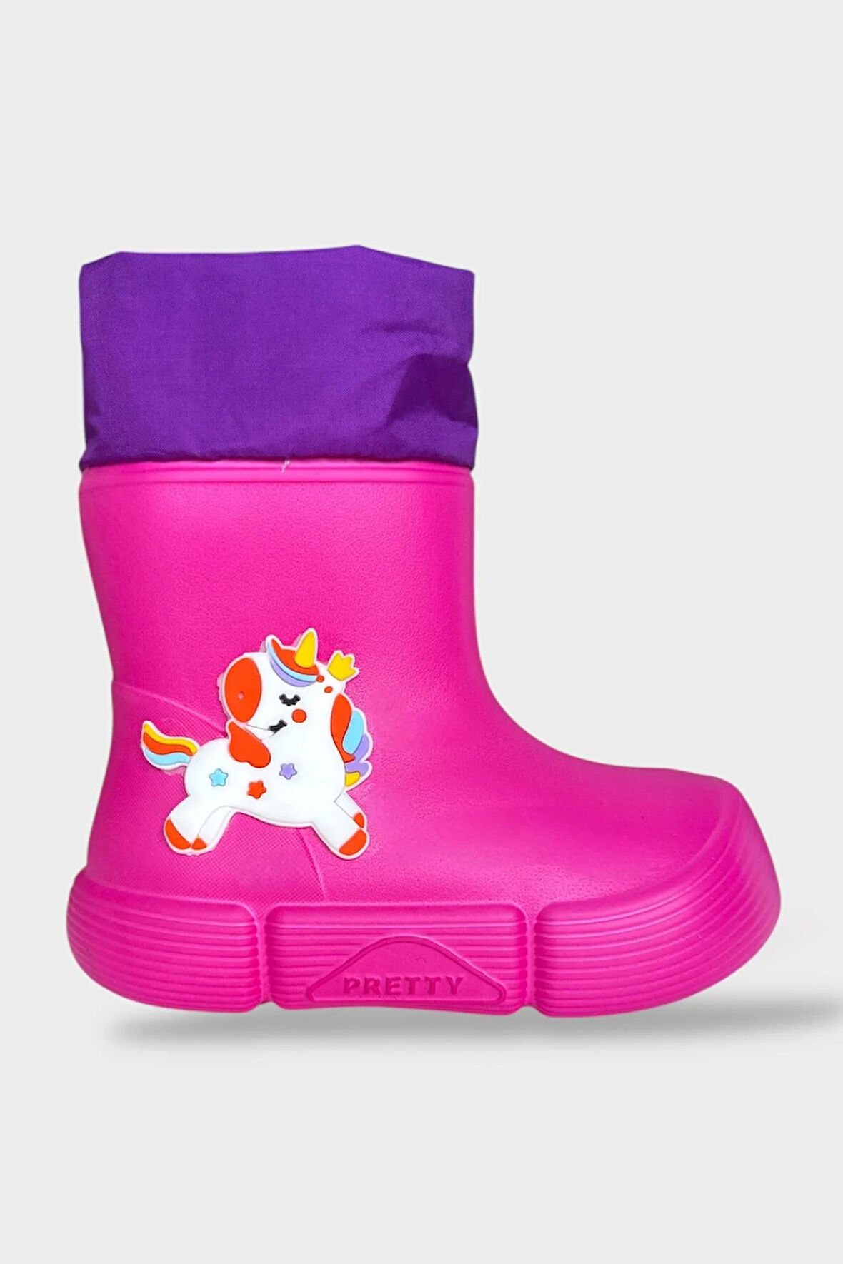 Çocuk Kışlık Su Geçirmez Yağmur Botu FUŞYA - MOR