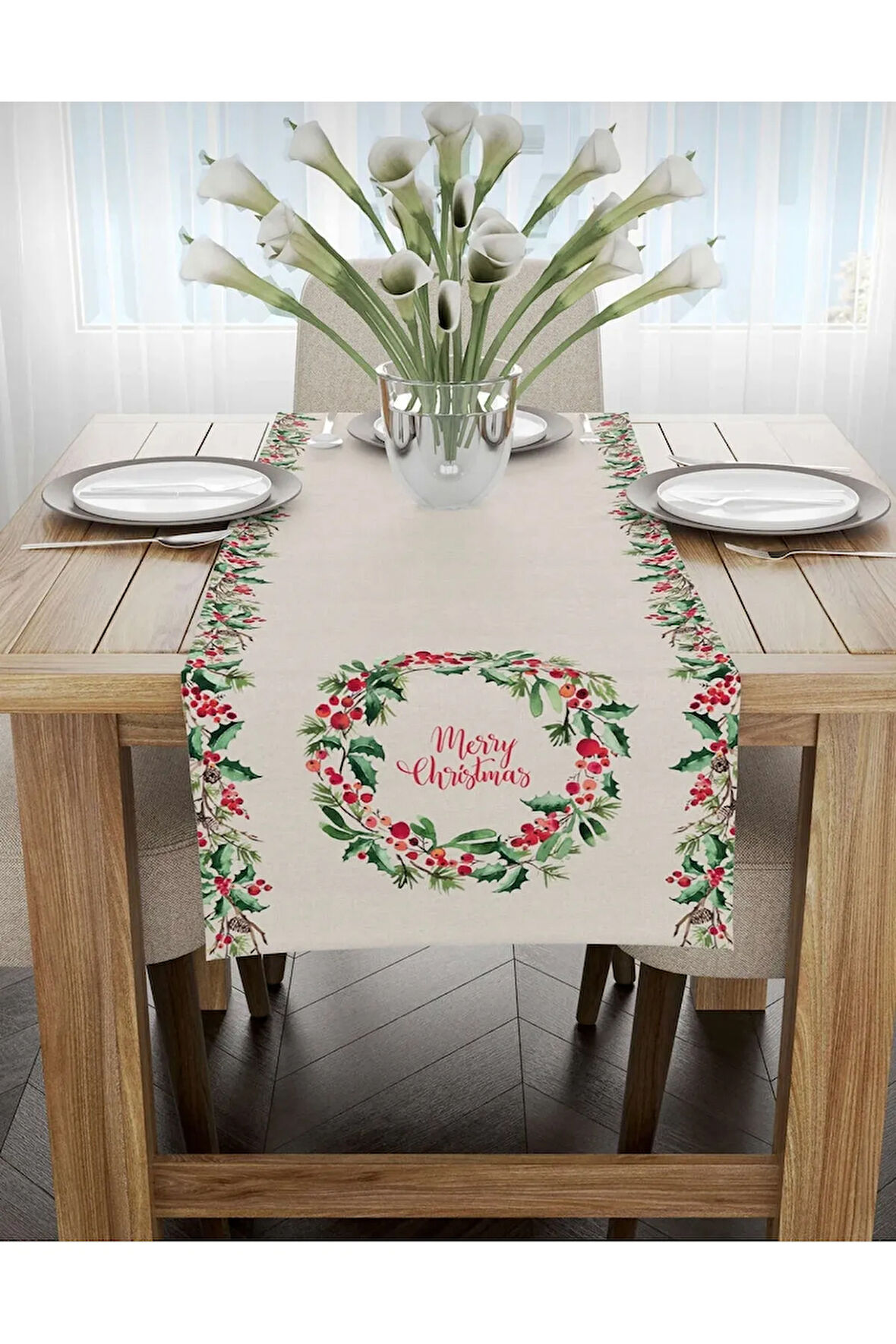 Yılbaşı Runner Örtüsü Yeniyıl Noel Runner 40x140