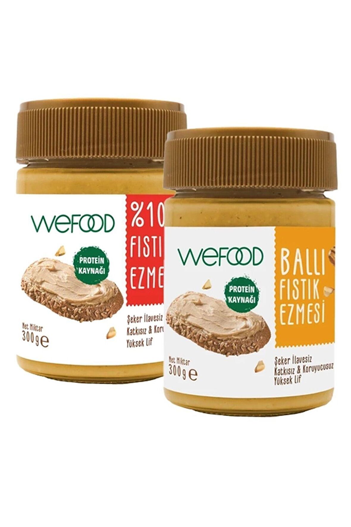 Wefood %100 Fıstık Ezmesi + Ham Ballı Fıstık Ezmesi