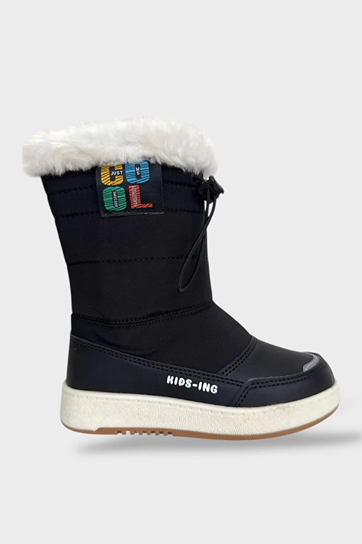 Su İtici Ayarlı Bağcıklı Kürklü Kız Çocuk Botu SİYAH