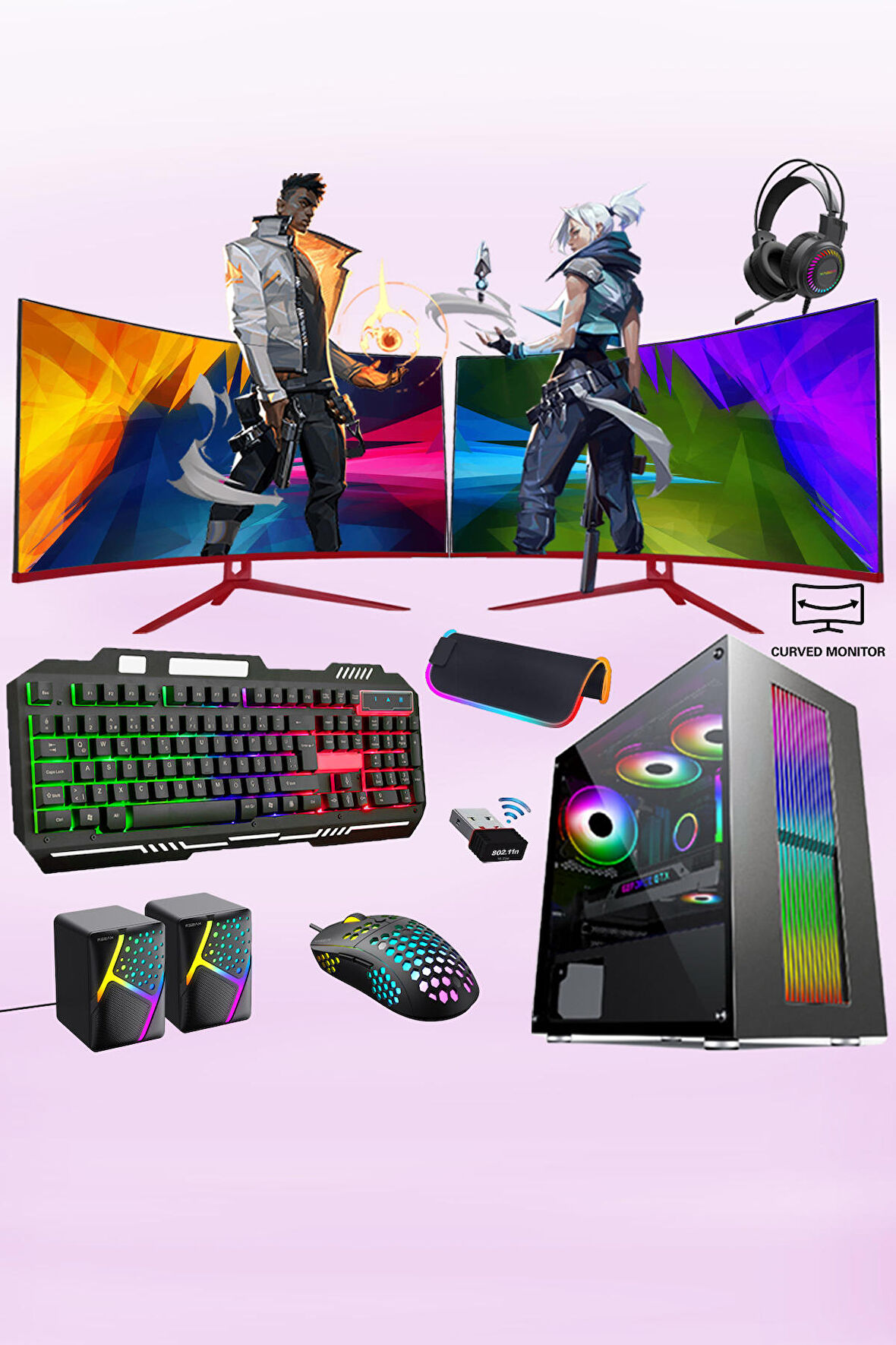 Xaser Xsr298 i5 3470 16GB Ram 256GB SSD 4GB GT730 Ekran Kartı 24" Dual Curved Oyun Bilgisayarı