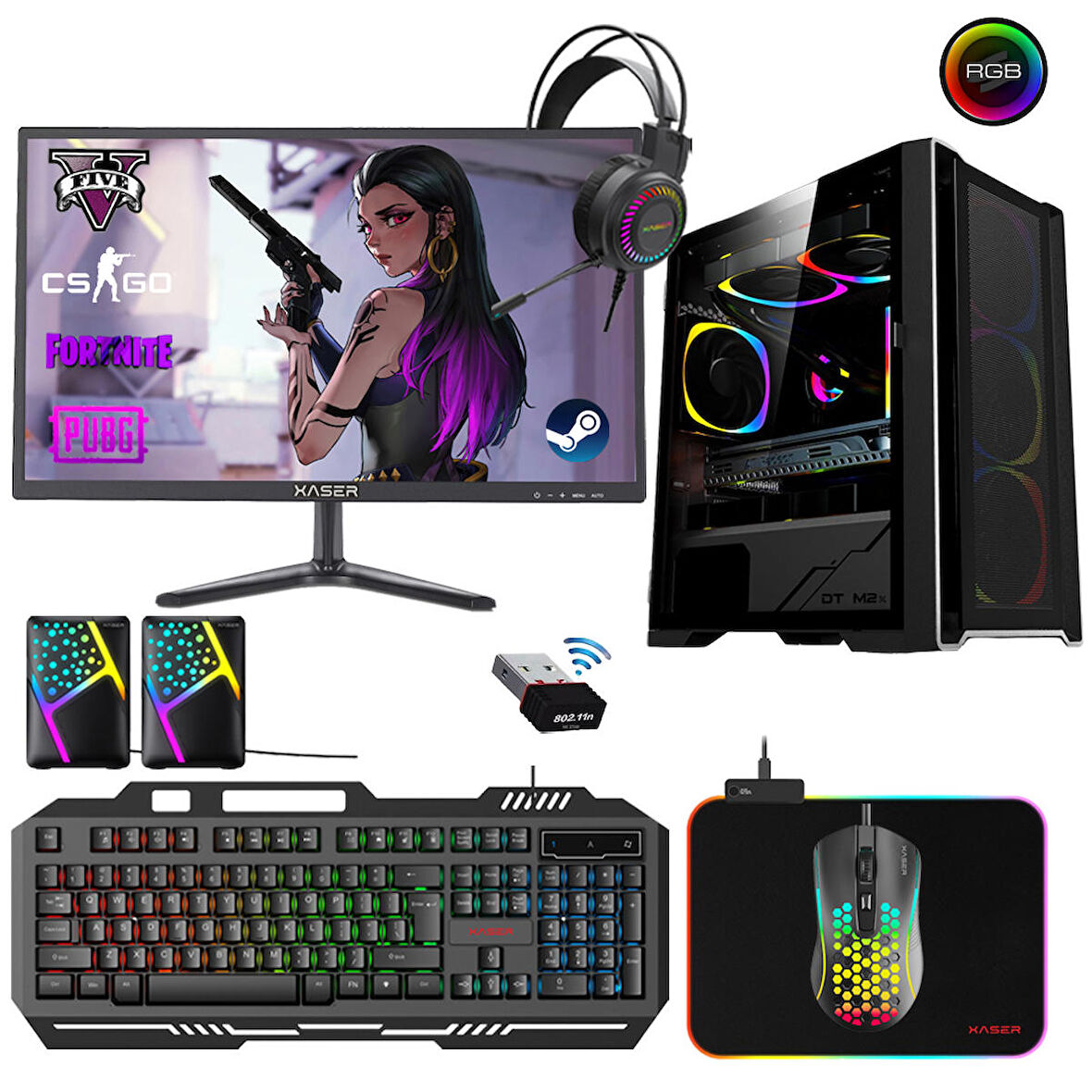 Xaser Xsr356 i7 4770 16GB Ram 256GB SSD 4GB GT730 Ekran Kartı 21.5" Curved Oyun Bilgisayarı