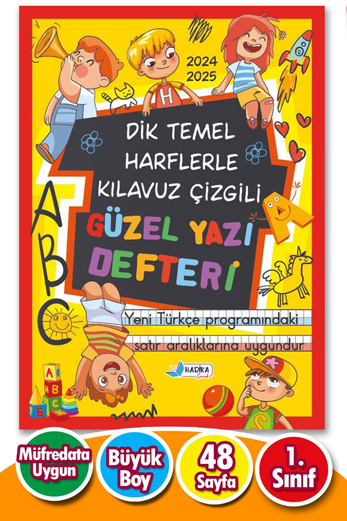 Dik Temel Harflere Uygun Güzel Yazı Defteri - 1.Sınıf - 96 Sayfa - Büyük Boy- 2 Adet