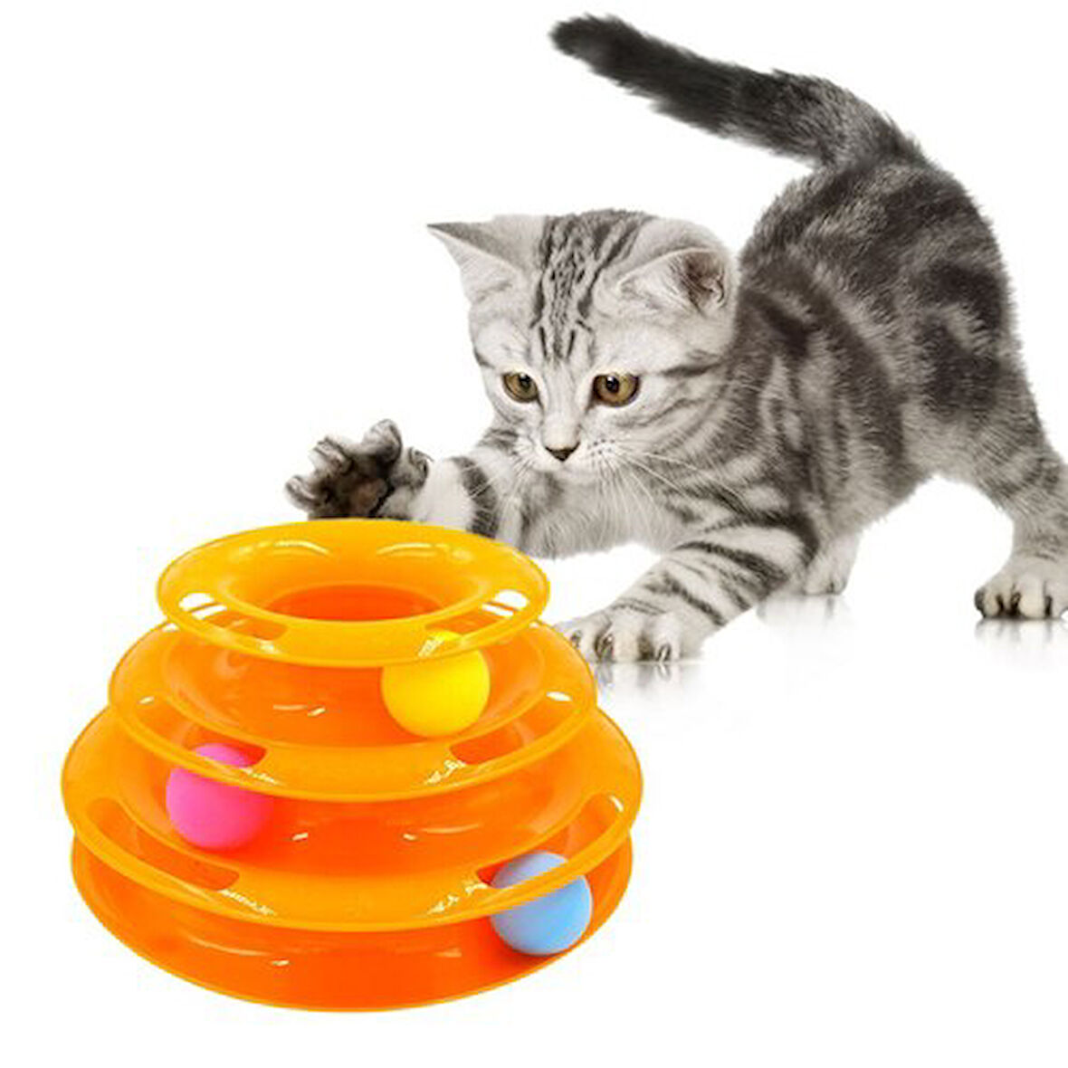 Periboia 3 Katlı Kedi Oyuncağı Turntable Cat Toy