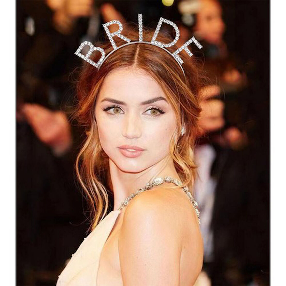 Periboia Bekarlığa Veda Kristal Taşlı Gümüş Bride Tacı