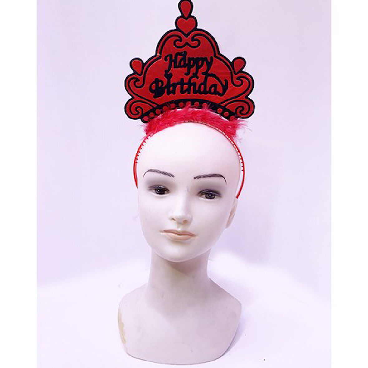 Periboia Happy Birthday Neon Kırmızı Doğum Günü Tacı