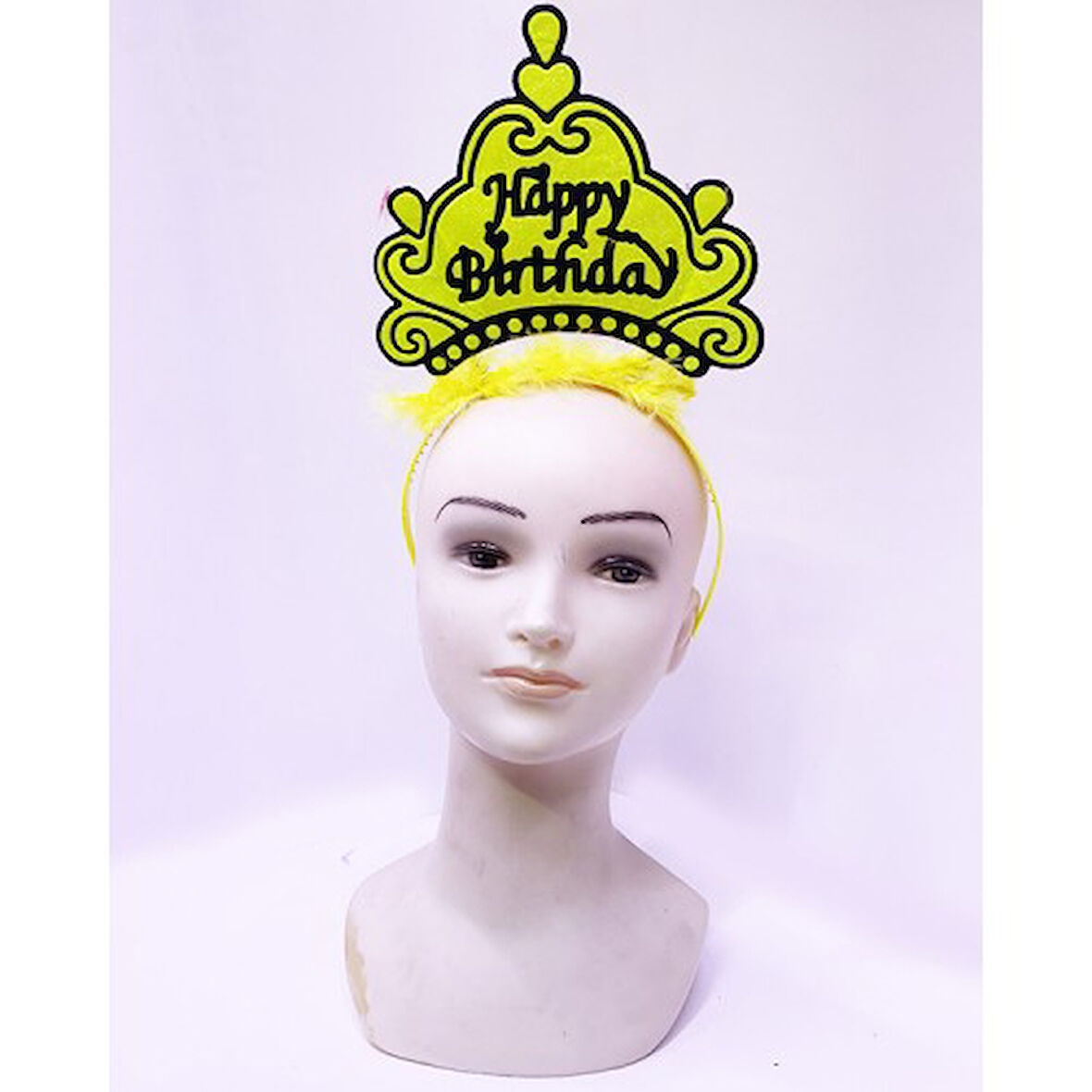 Periboia Happy Birthday Neon Sarı Taç