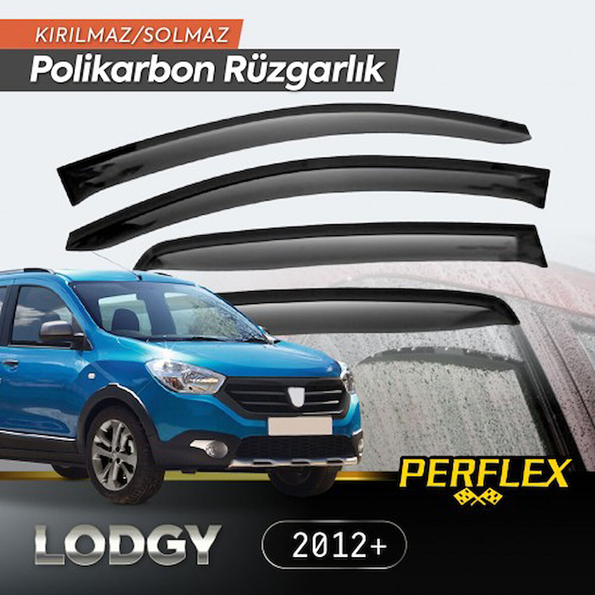 Periboia Dacia Lodgy 2012+ Cam Rüzgarlığı V2 Düz