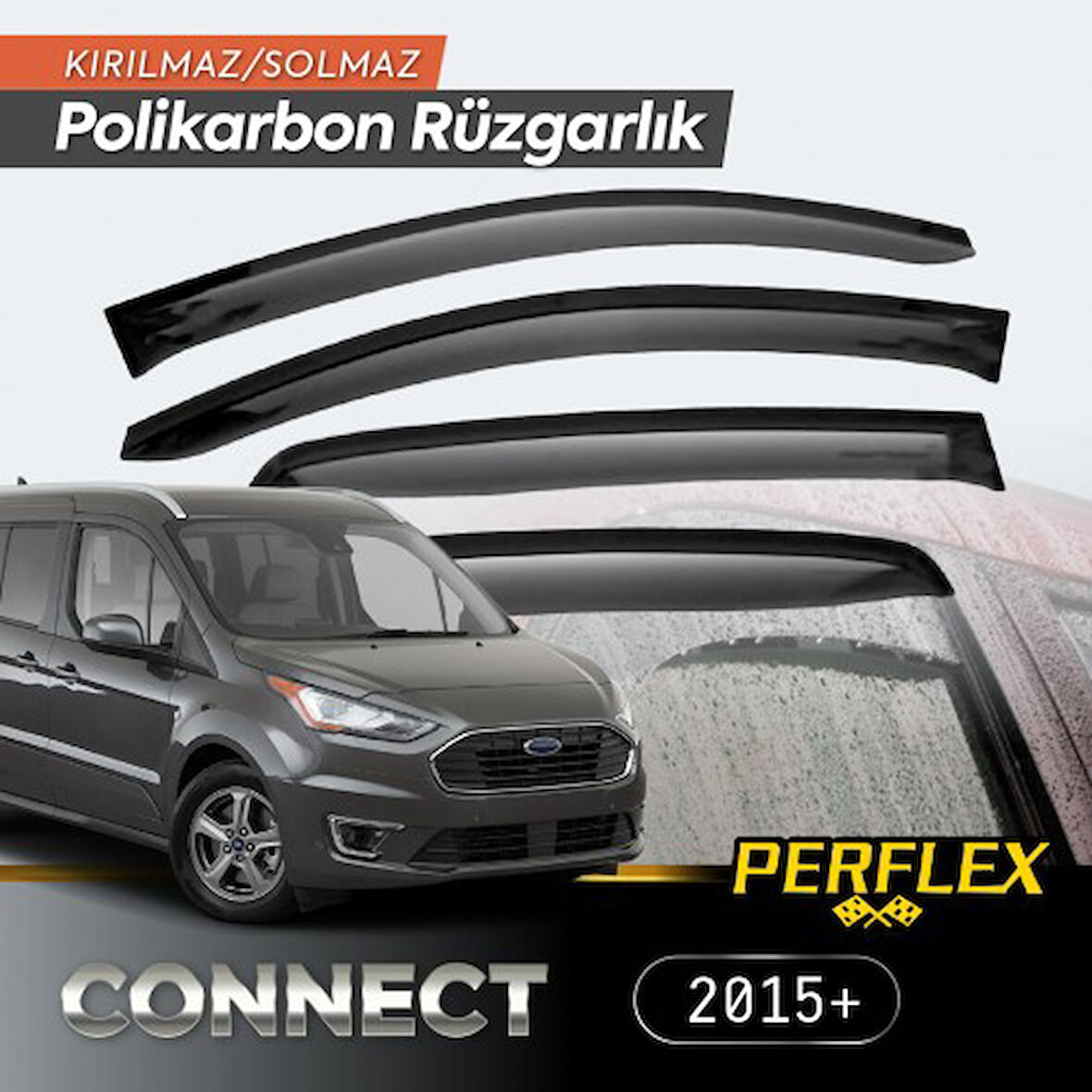 Periboia Periboia Ford Connect 2015+ Cam Rüzgarlığı V2 Düz