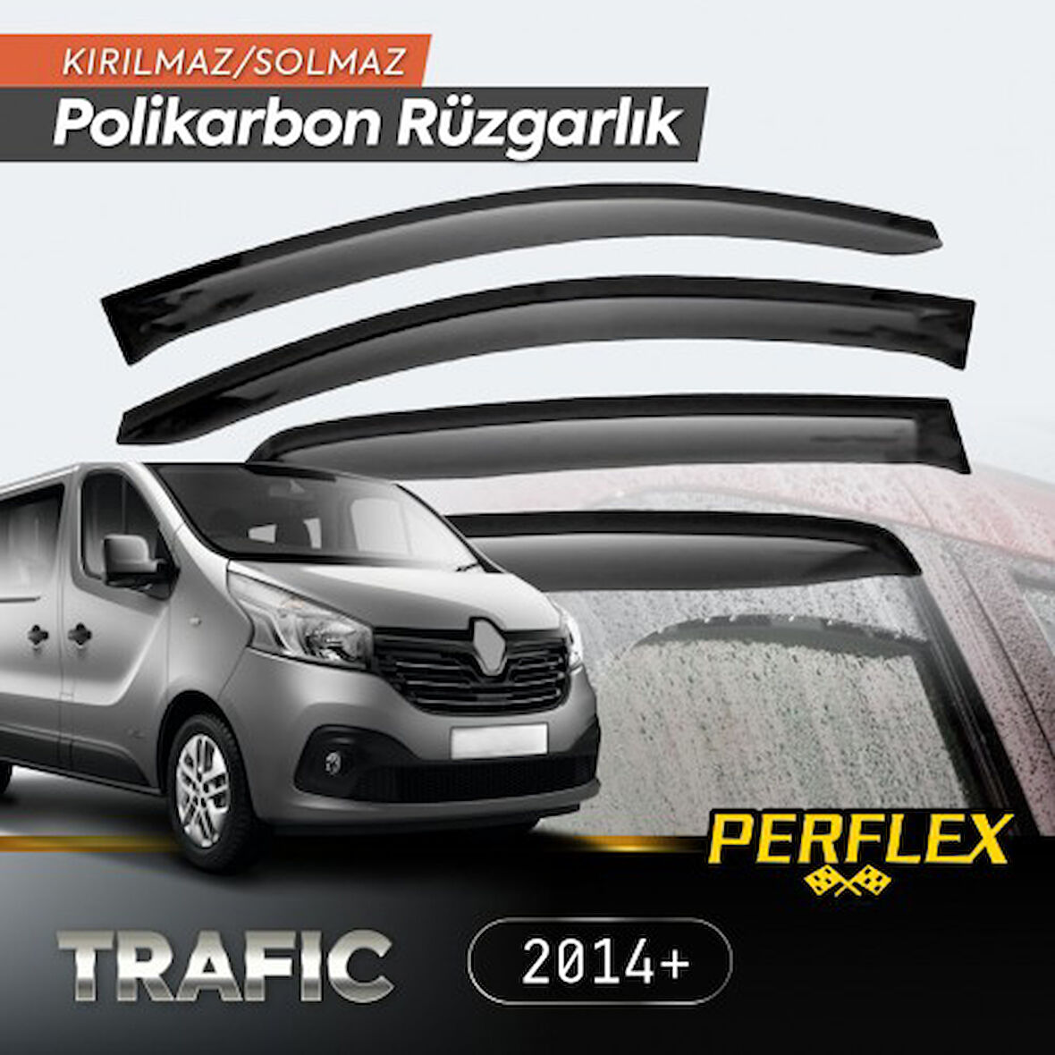 Periboia Renault Trafic 2014+ Cam Rüzgarlığı V2 Düz