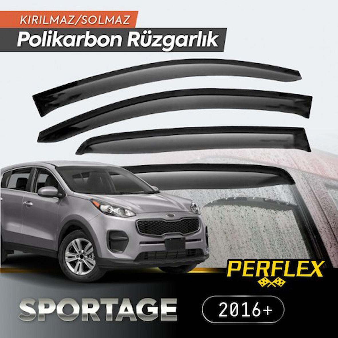 Periboia KIA Sportage 2016+ Cam Rüzgarlığı V2 Düz